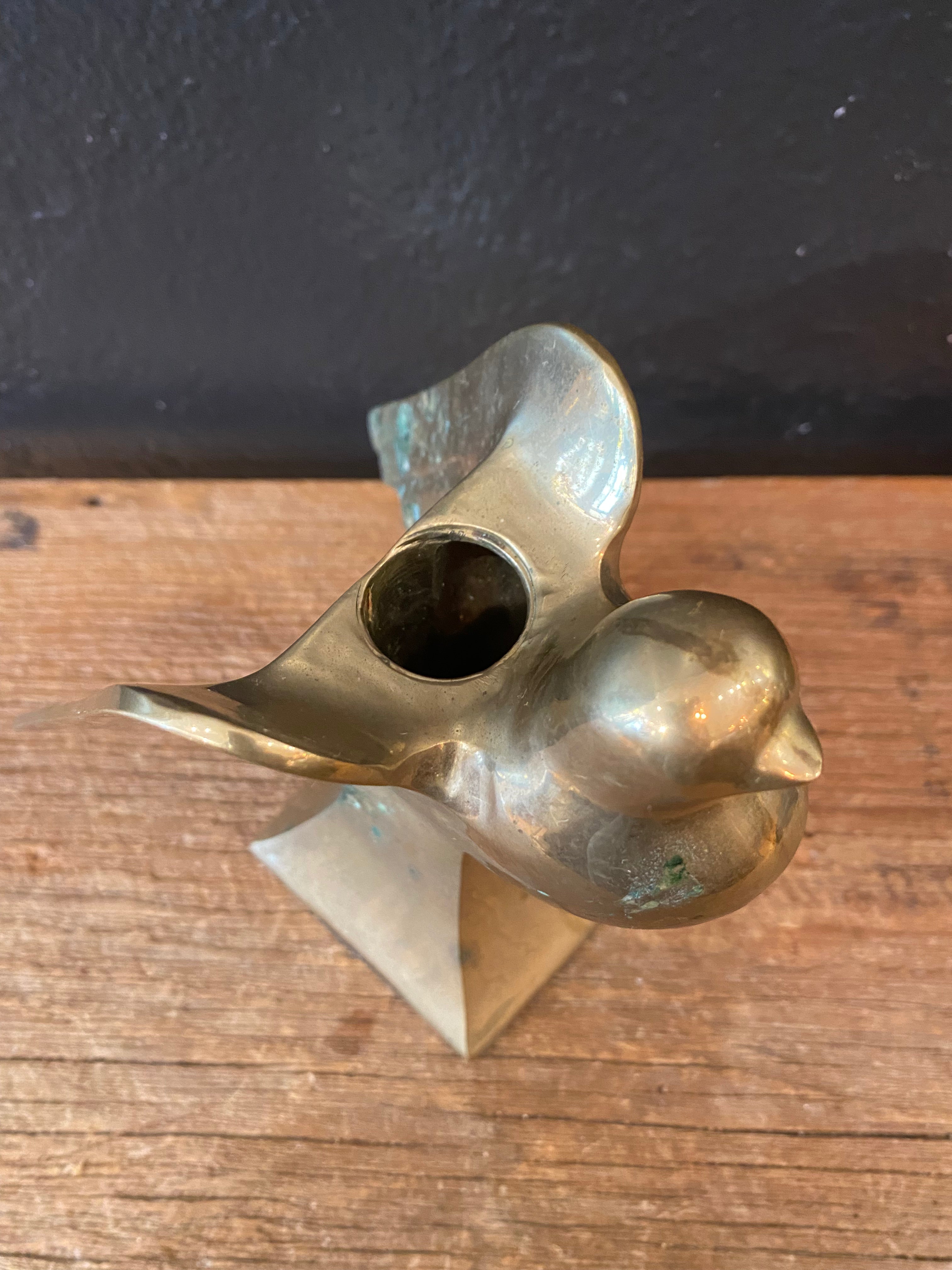 Brass Bird Candlestick