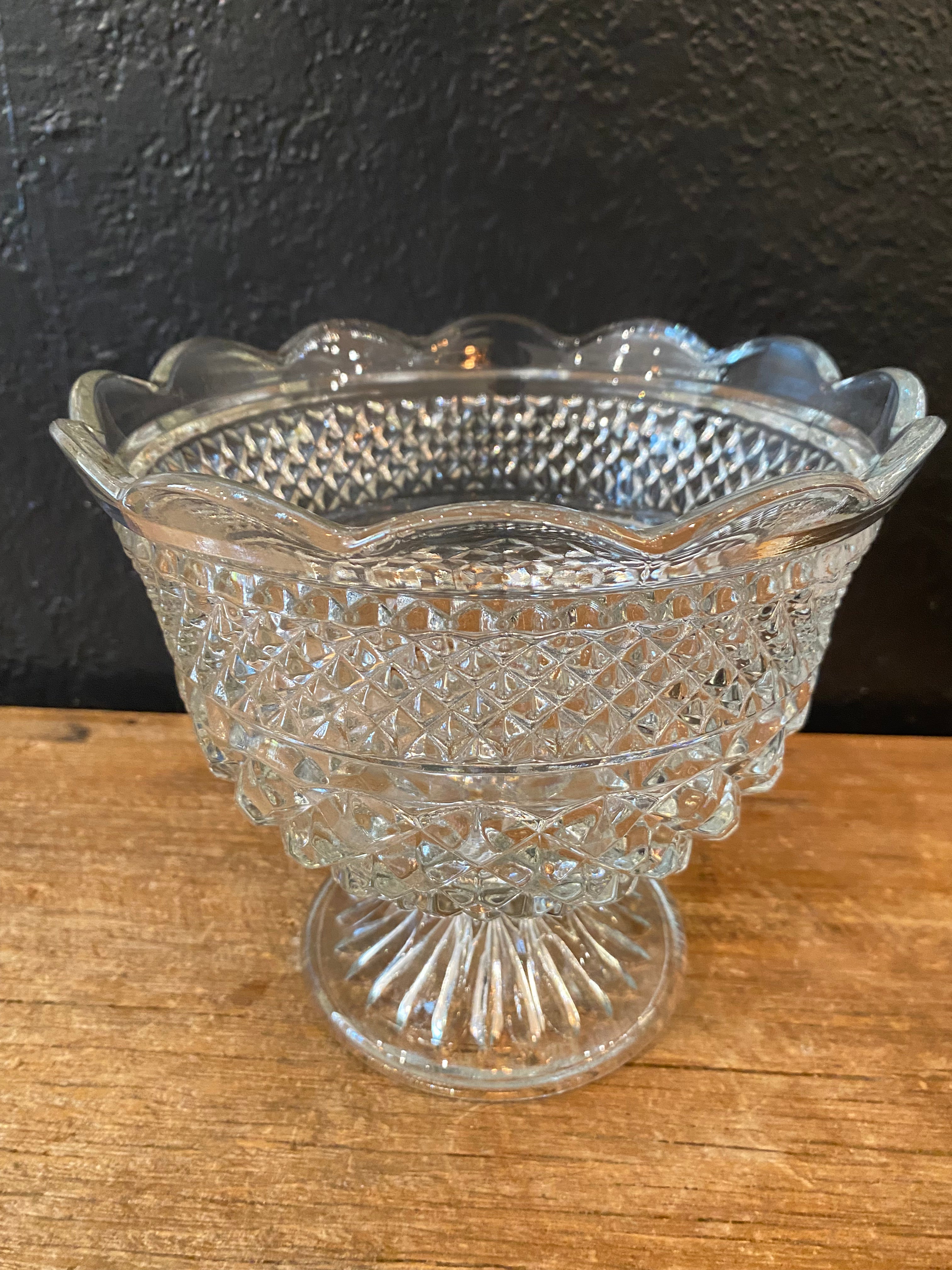 Cut Glass Pedestal Bowl