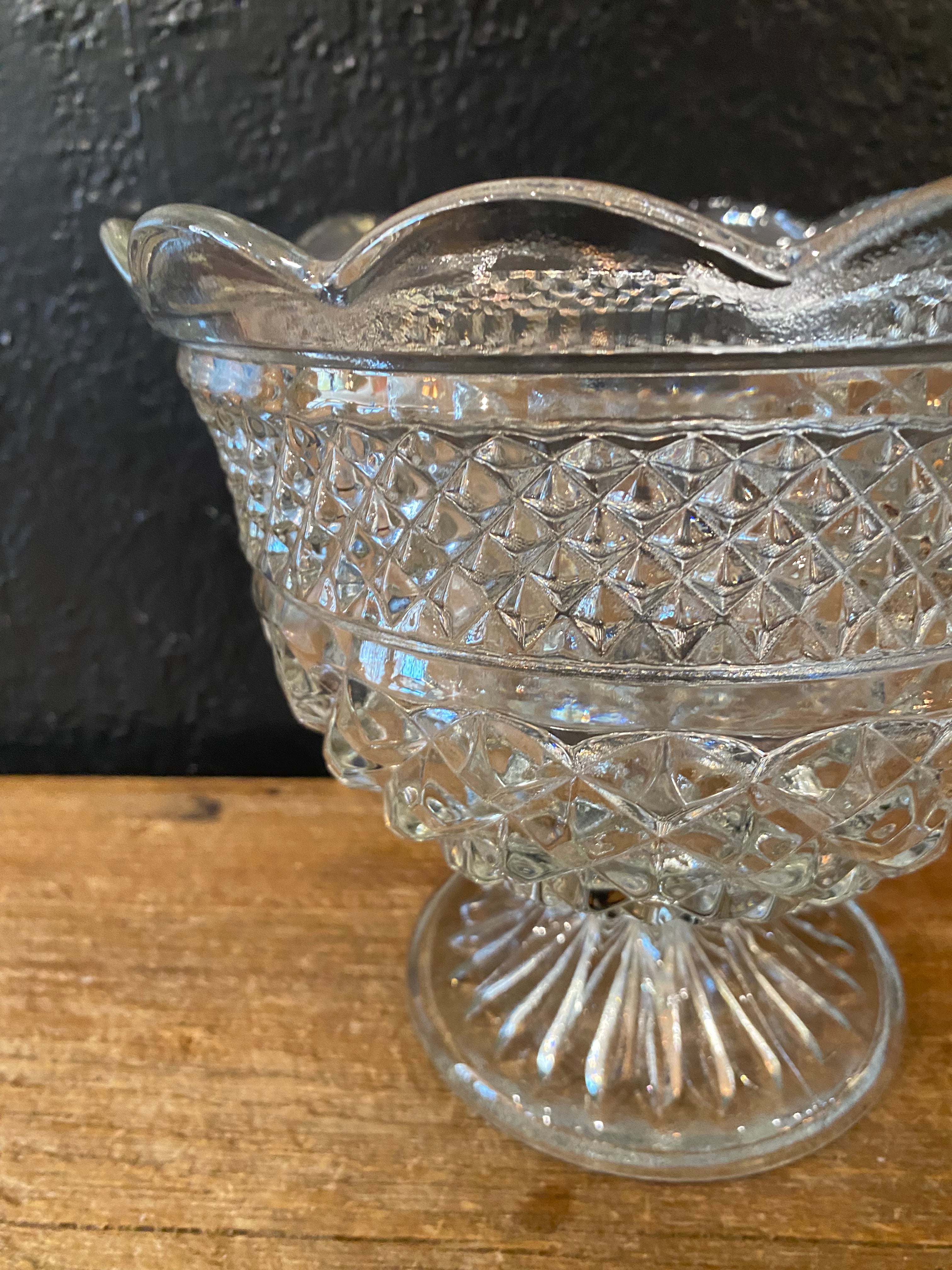 Cut Glass Pedestal Bowl