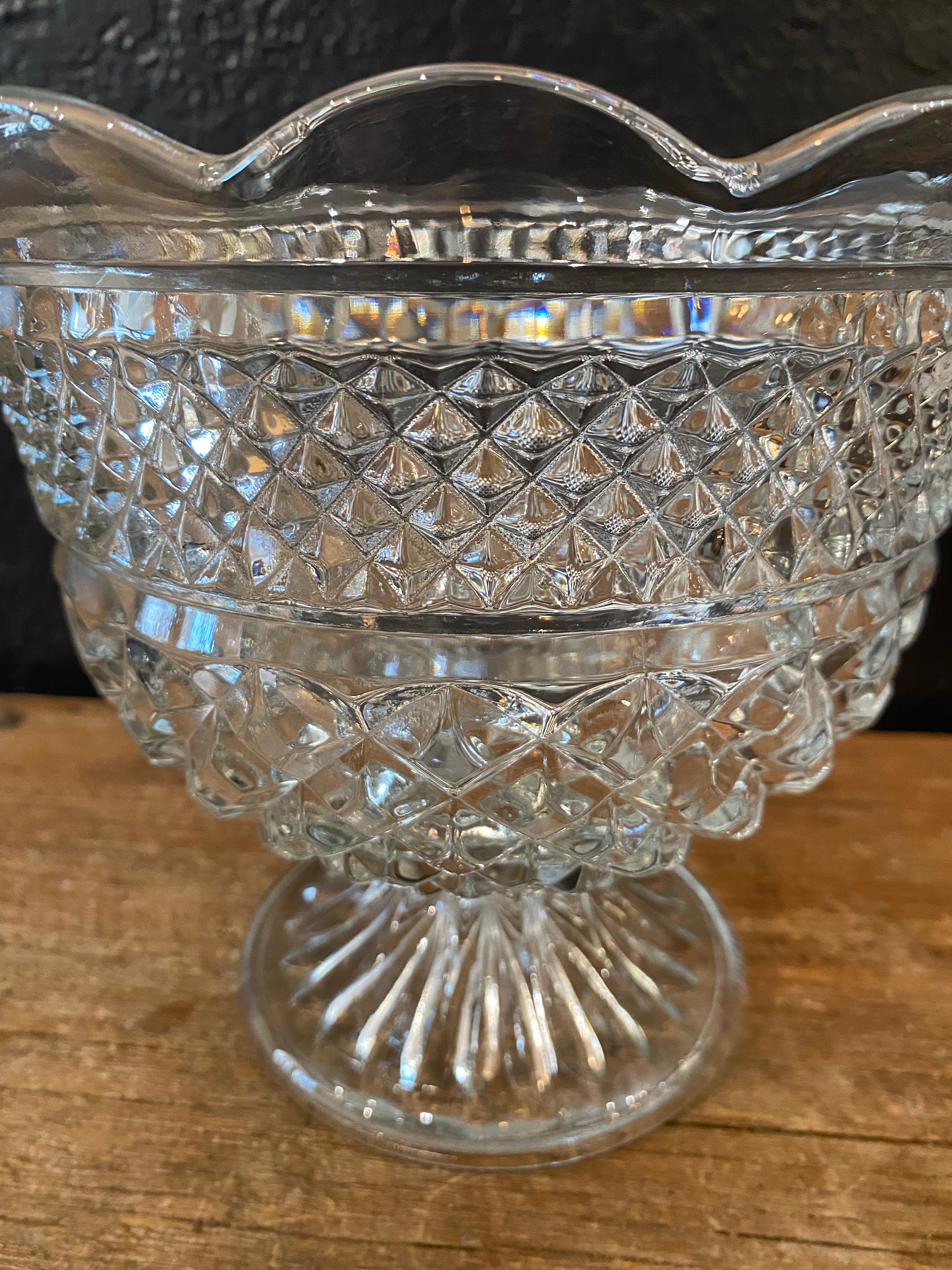 Cut Glass Pedestal Bowl