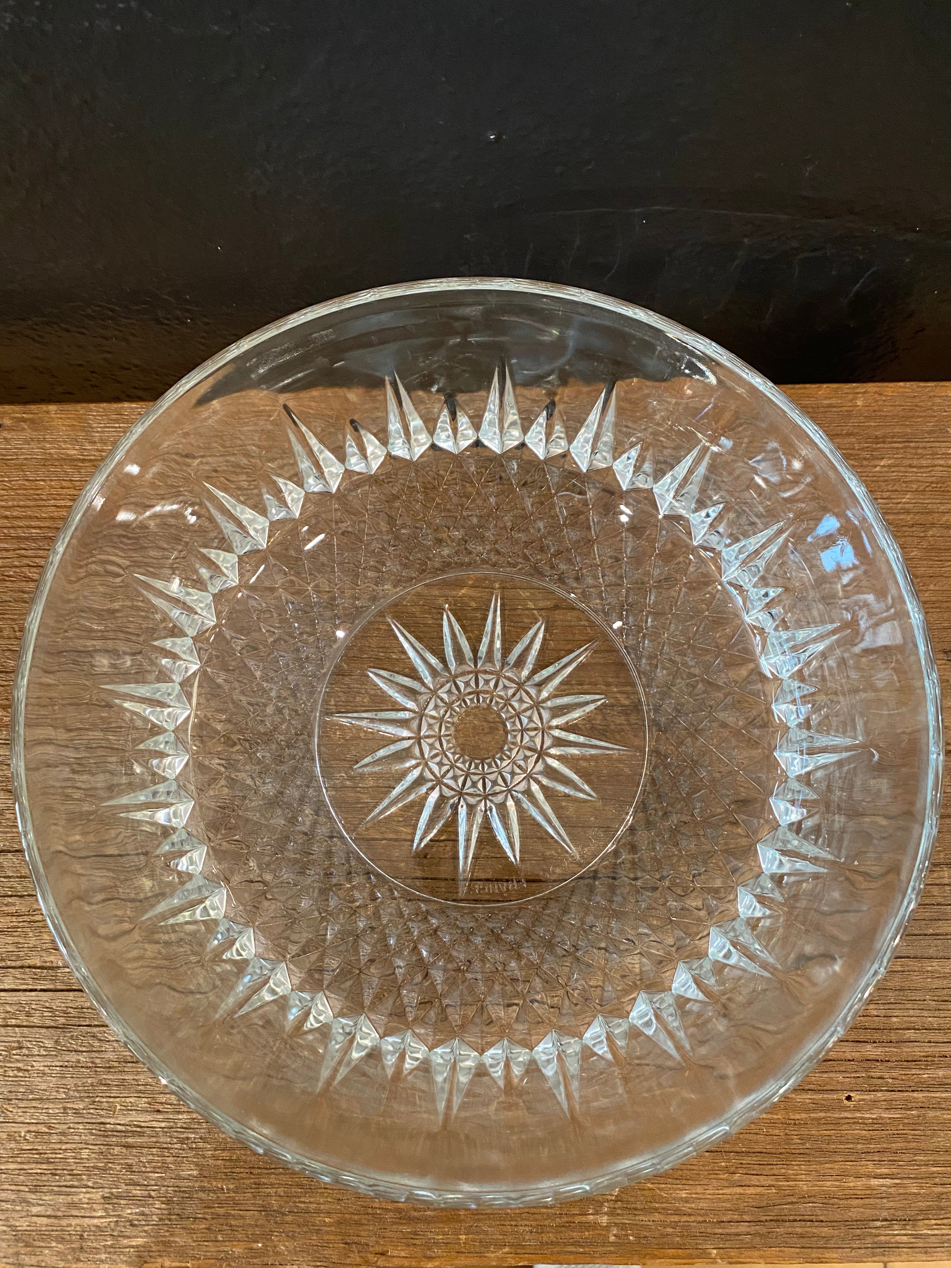 Cut Glass Serving Bowl | Large