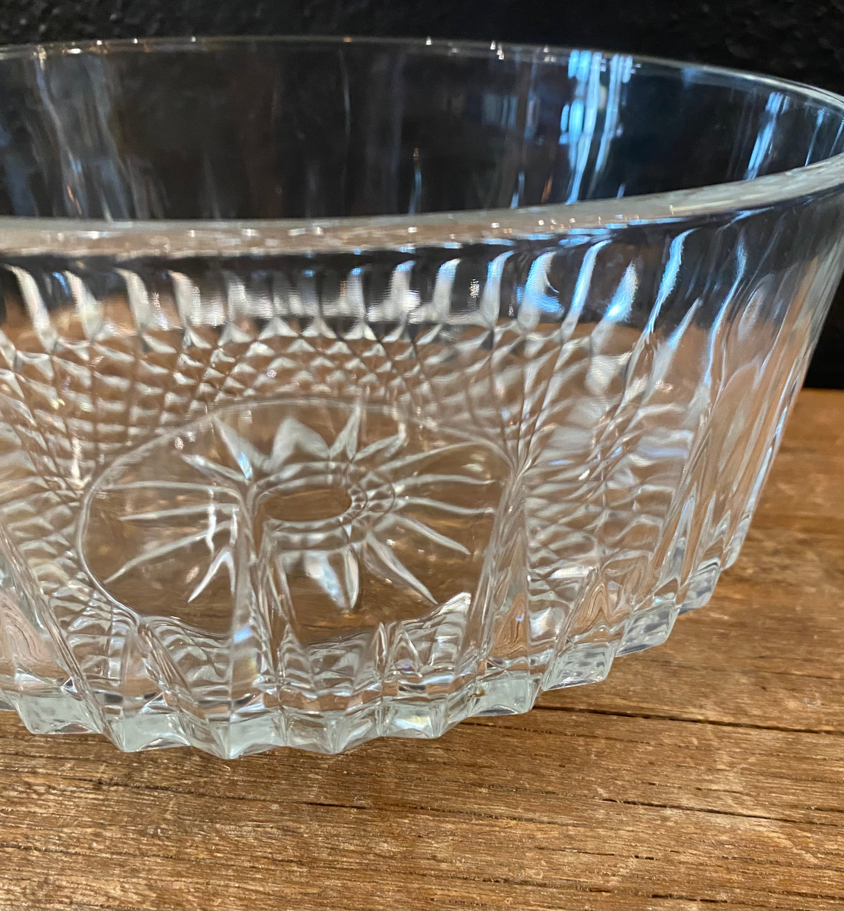Cut Glass Serving Bowl | Large