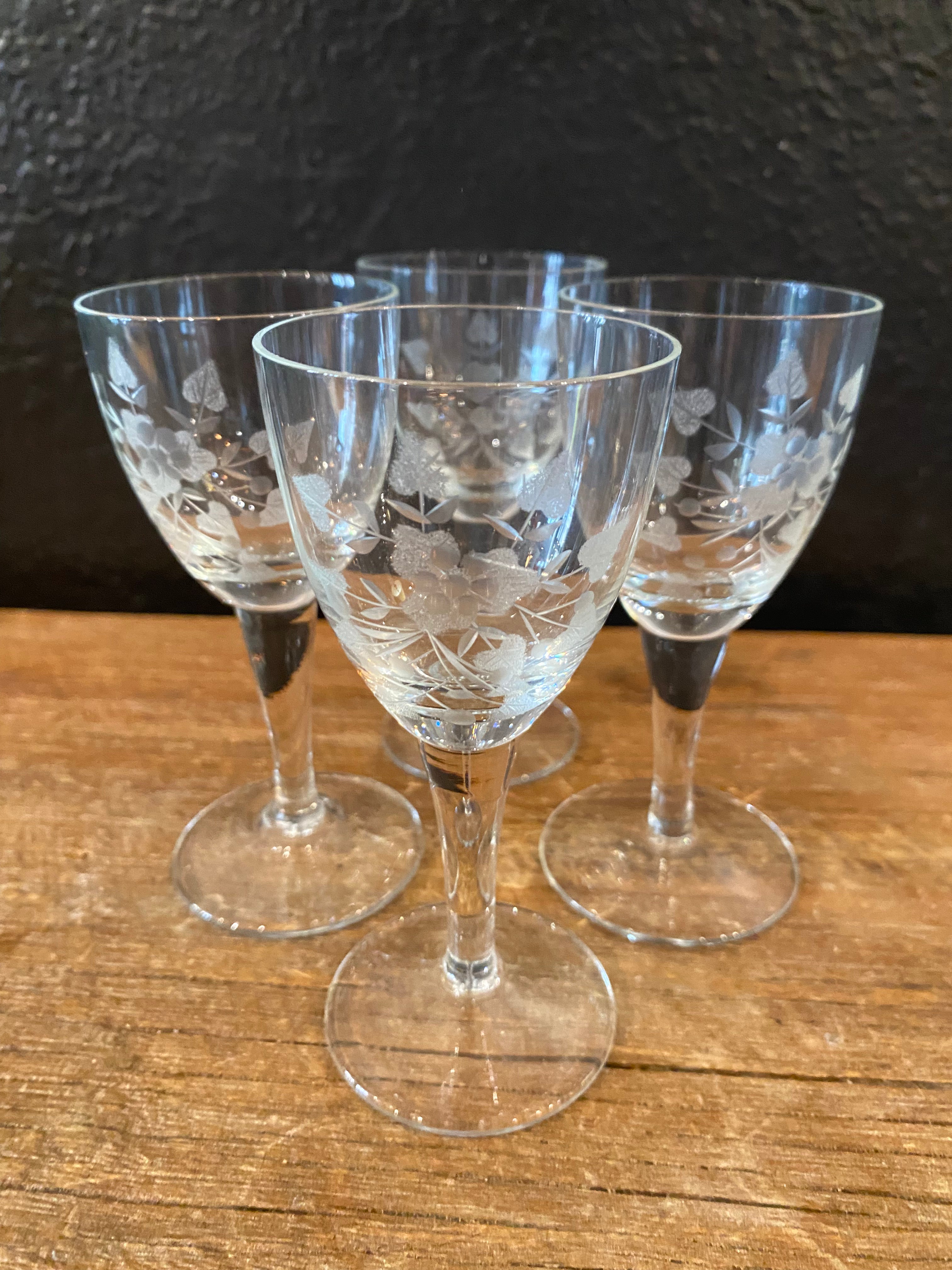 Vintage Cordial Glasses | Set Of Four