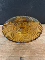 Vintage Amber Pedestal Cake Stand