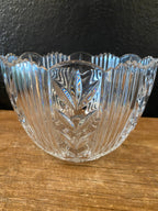 Cut Glass Serving Bowl | Scalloped Edges