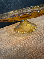 Vintage Amber Pedestal Cake Stand