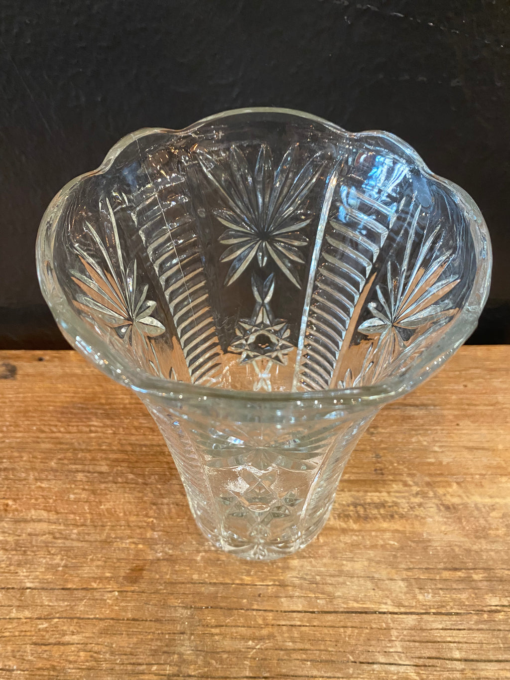 Star Of David Cut Glass Vase