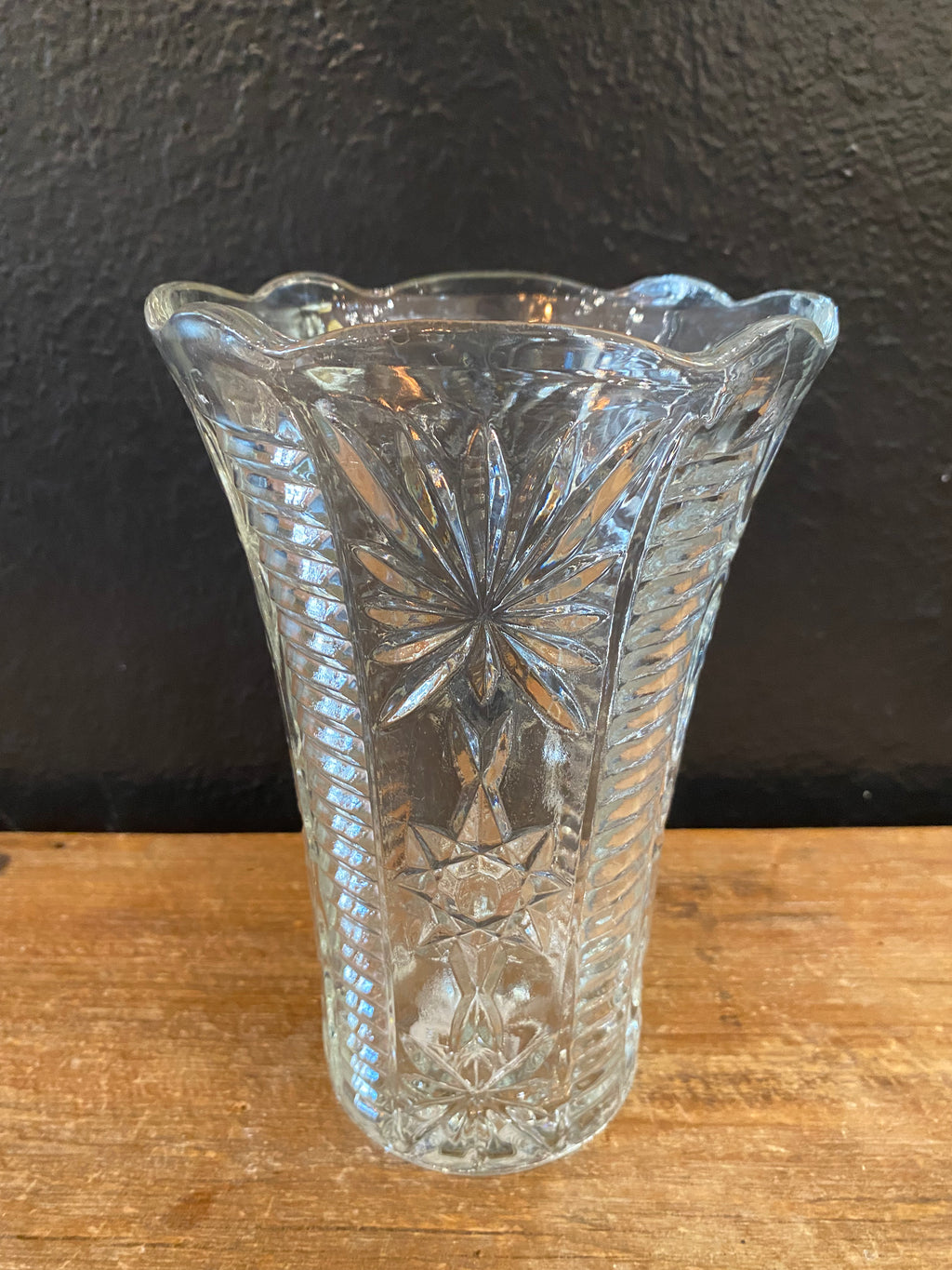 Star Of David Cut Glass Vase