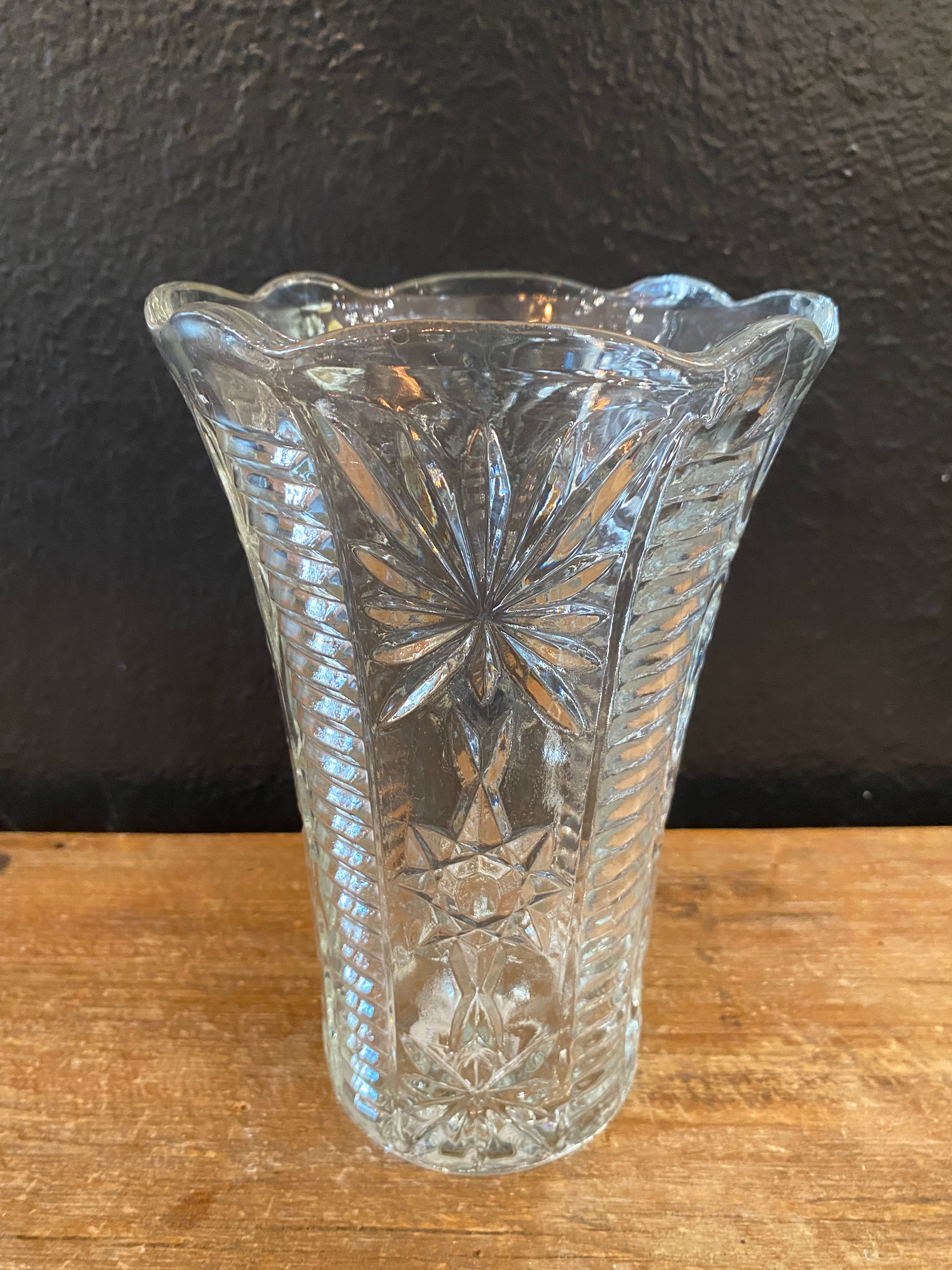 Star Of David Cut Glass Vase