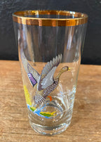 Vintage Gold Rimmed Duck Glasses | Set Of Four