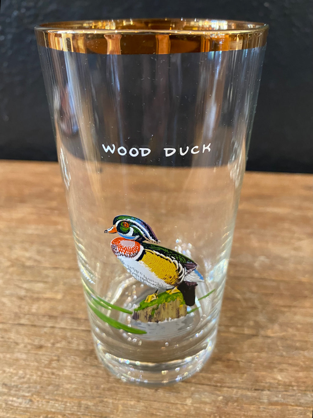 Vintage Gold Rimmed Duck Glasses | Set Of Four
