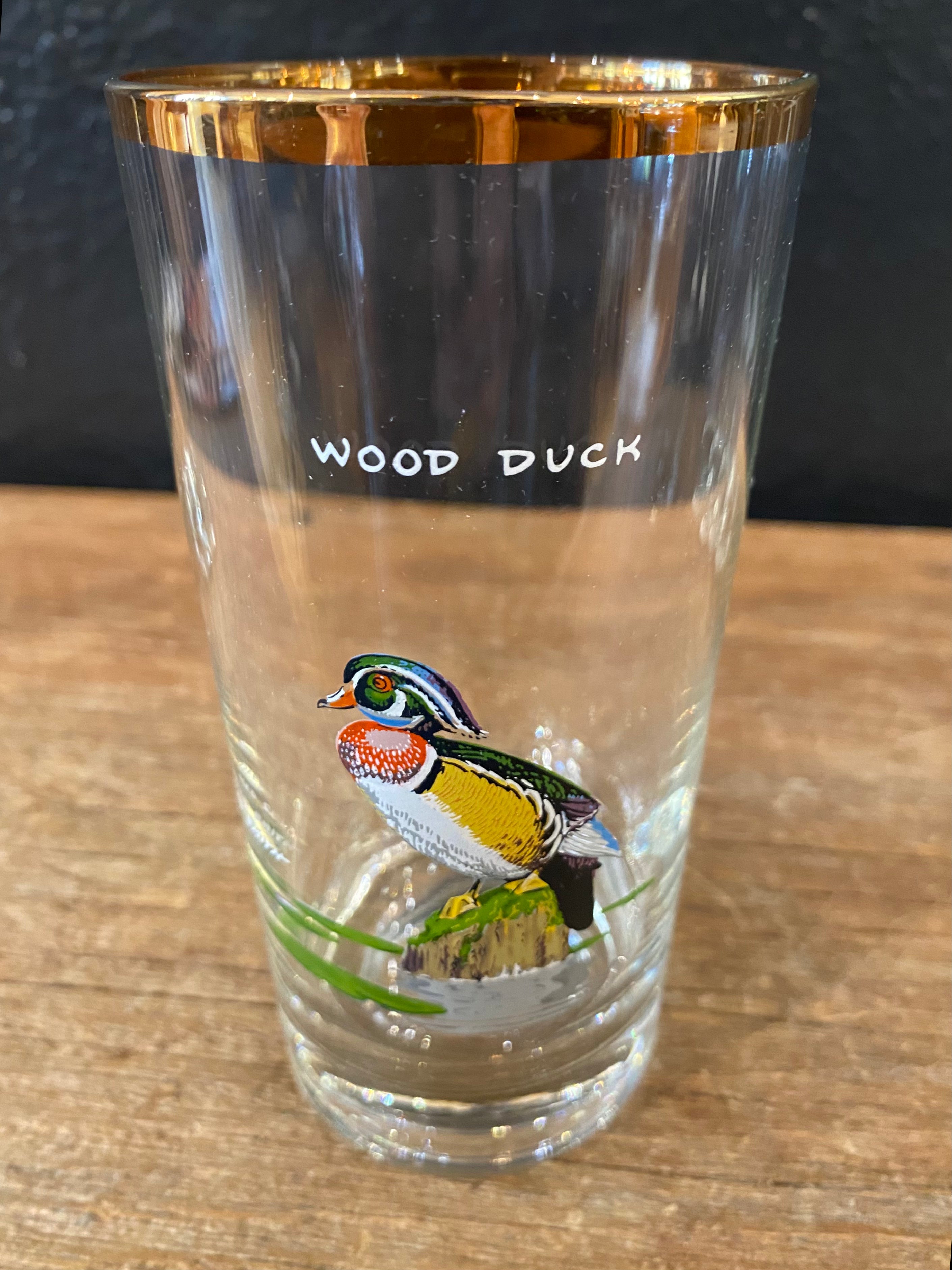 Vintage Gold Rimmed Duck Glasses | Set Of Four