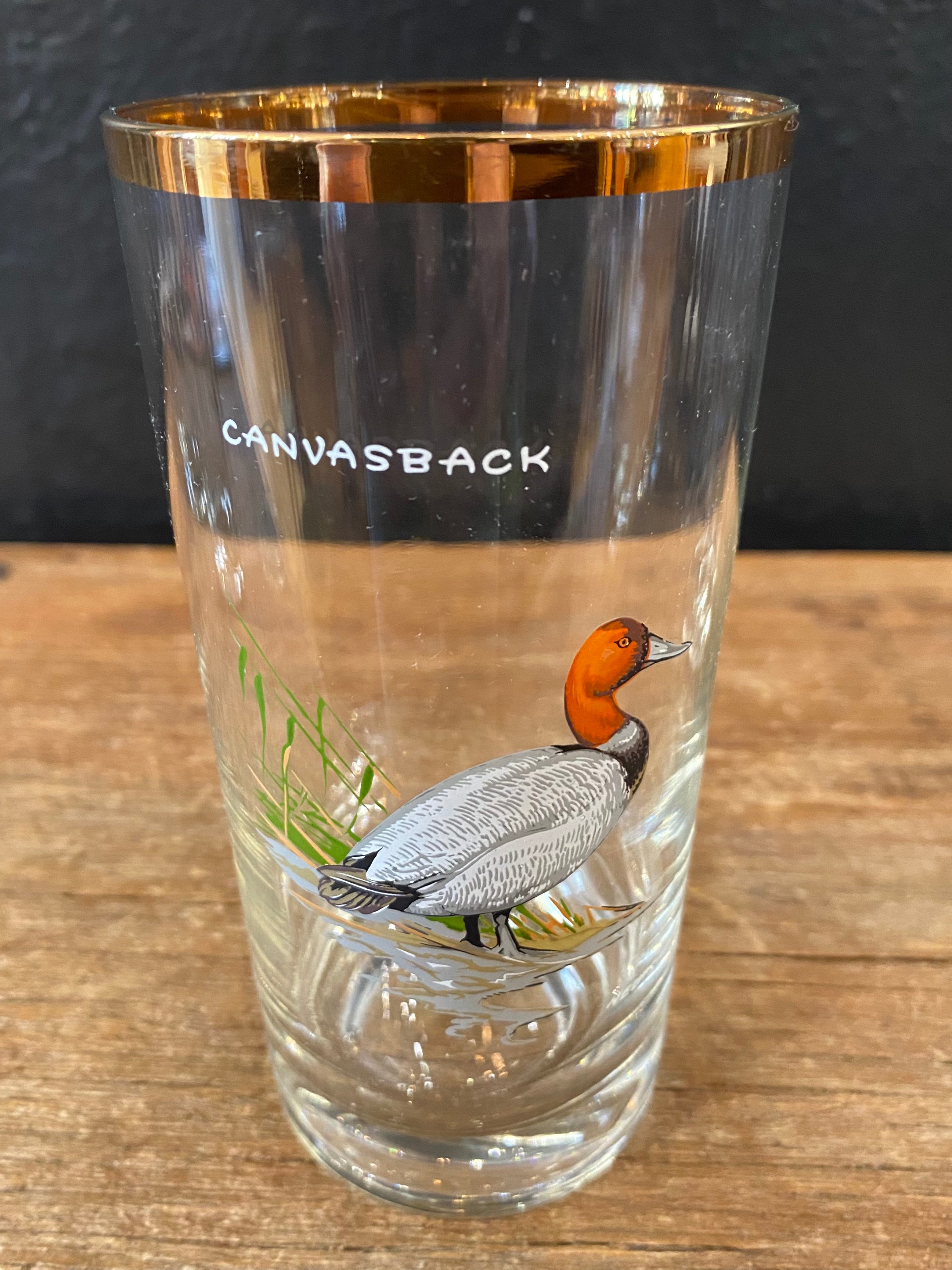 Vintage Gold Rimmed Duck Glasses | Set Of Four