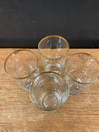 Vintage Gold Rimmed Duck Glasses | Set Of Four