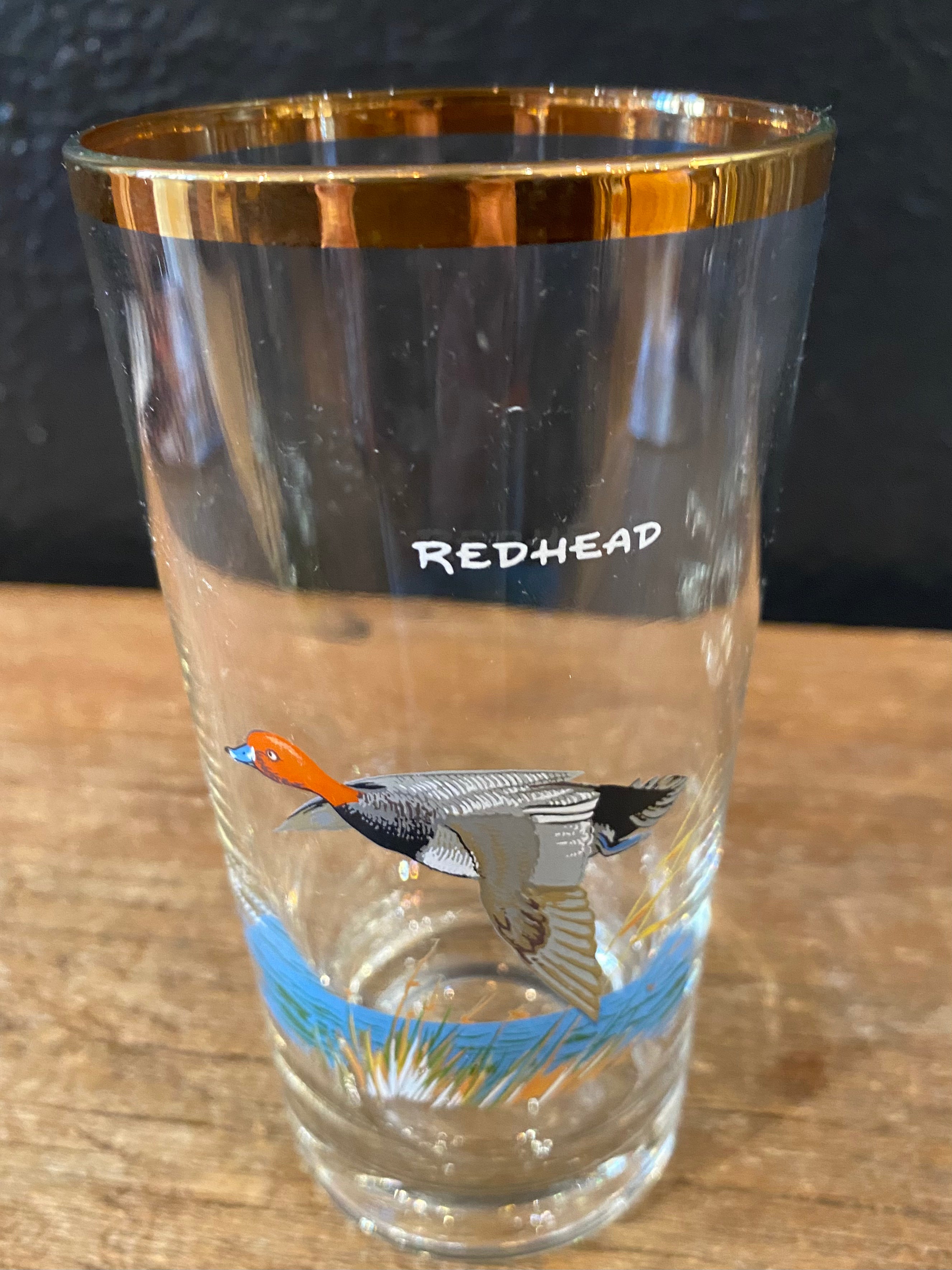 Vintage Gold Rimmed Duck Highball Glasses | Set Of Four