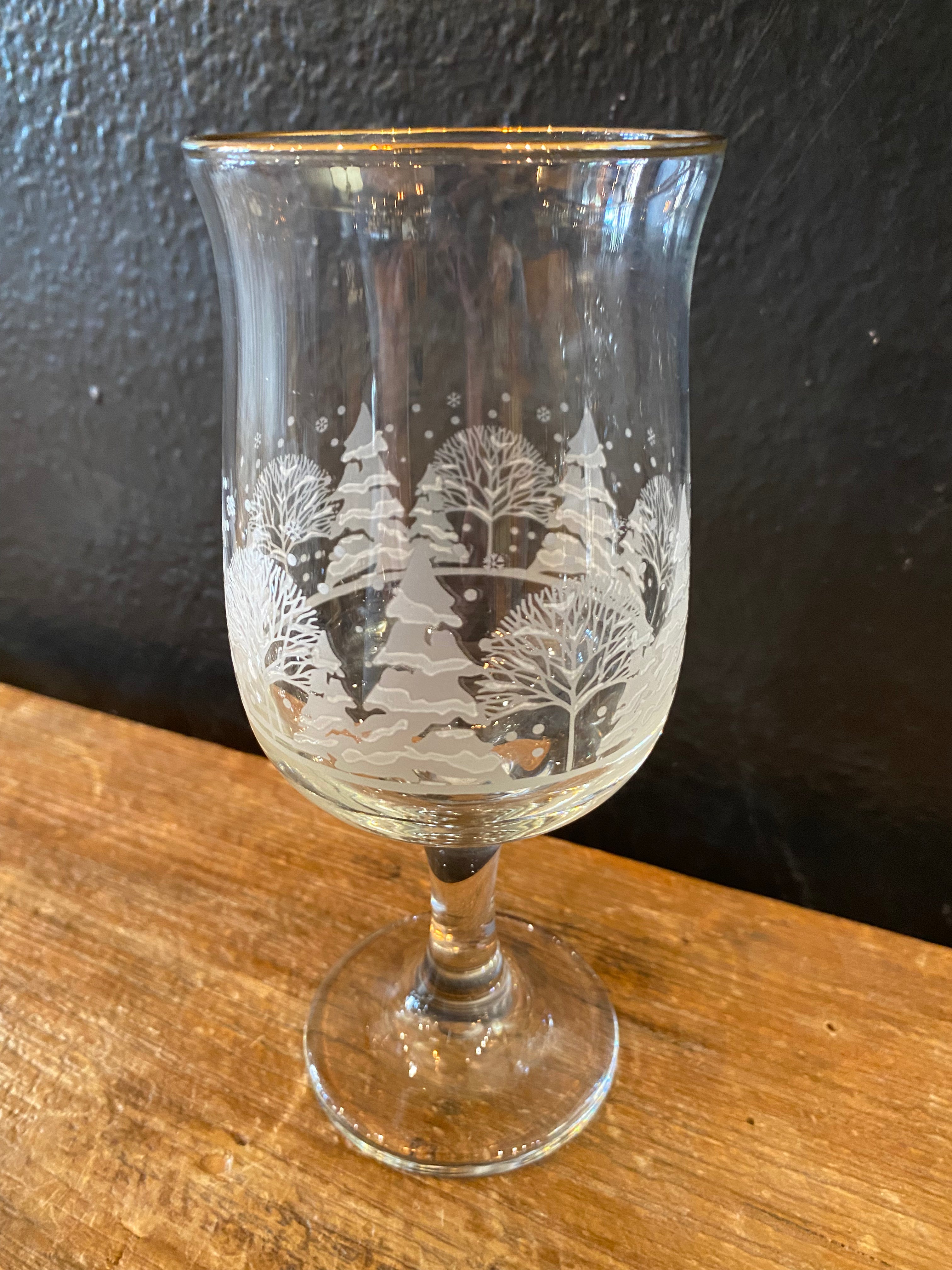 Vintage Winter Wonderland Wine Glasses | Set Of Six