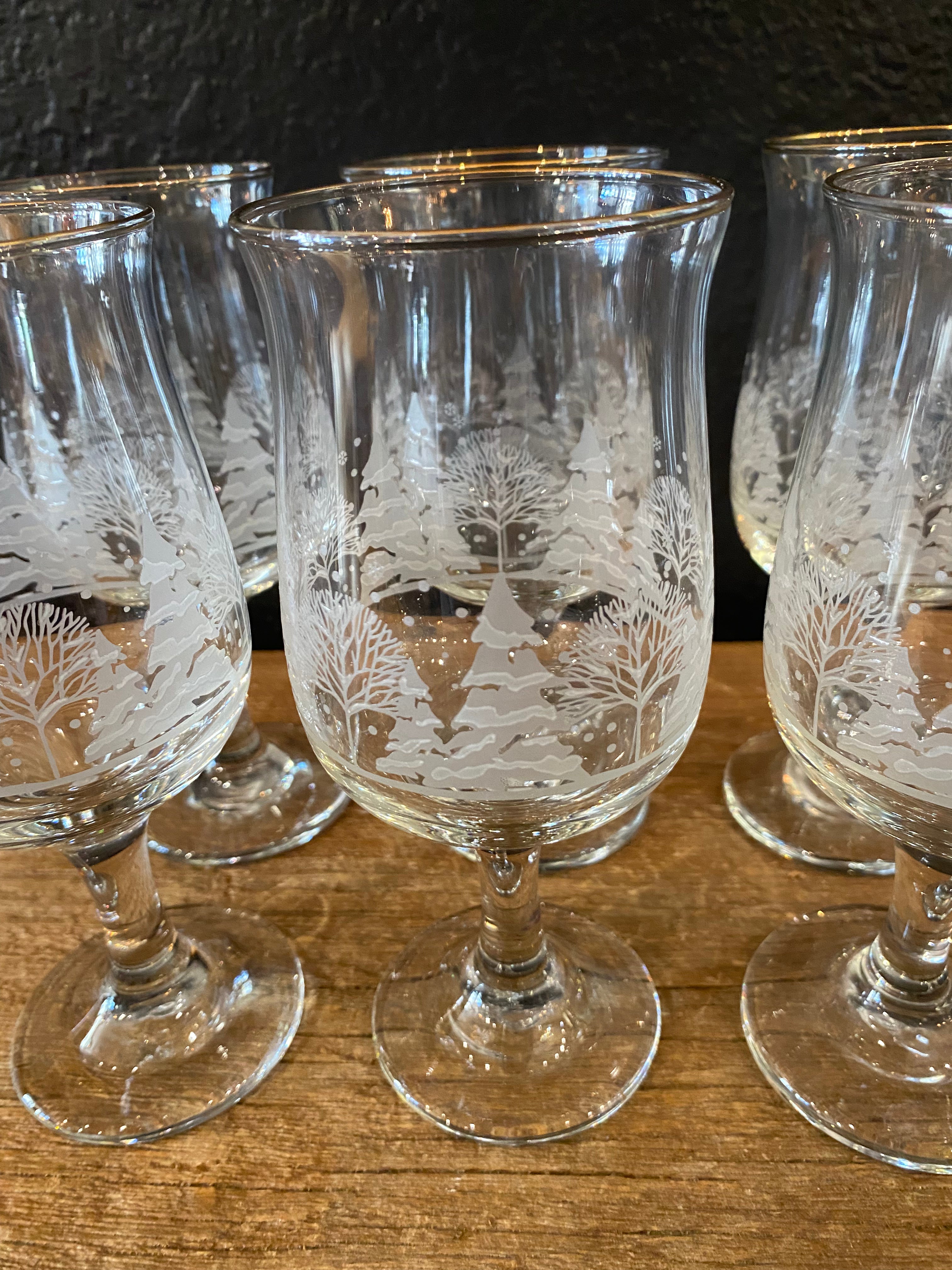Vintage Winter Wonderland Wine Glasses | Set Of Six
