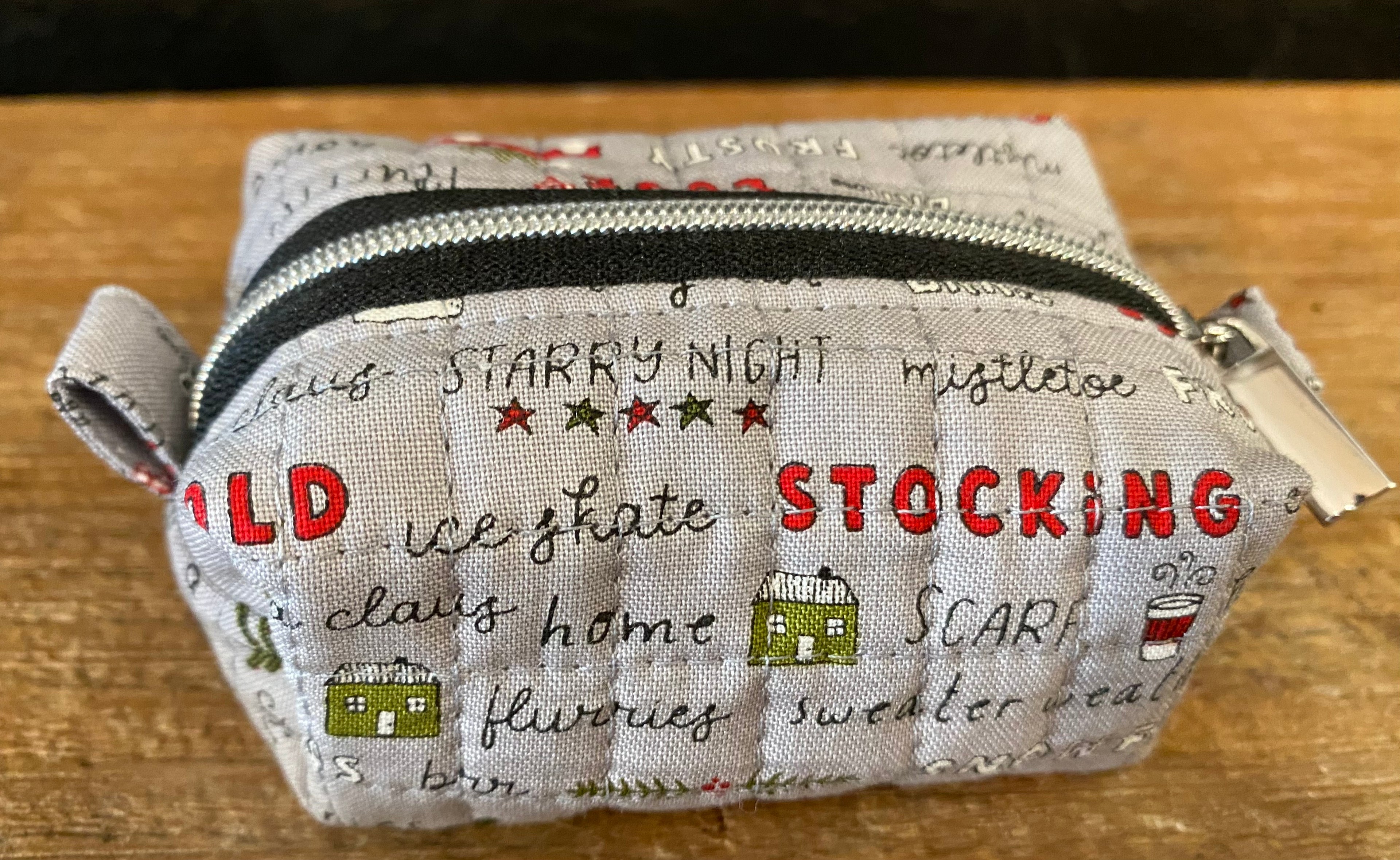 Holiday Hand Sewn Zippered Pouch