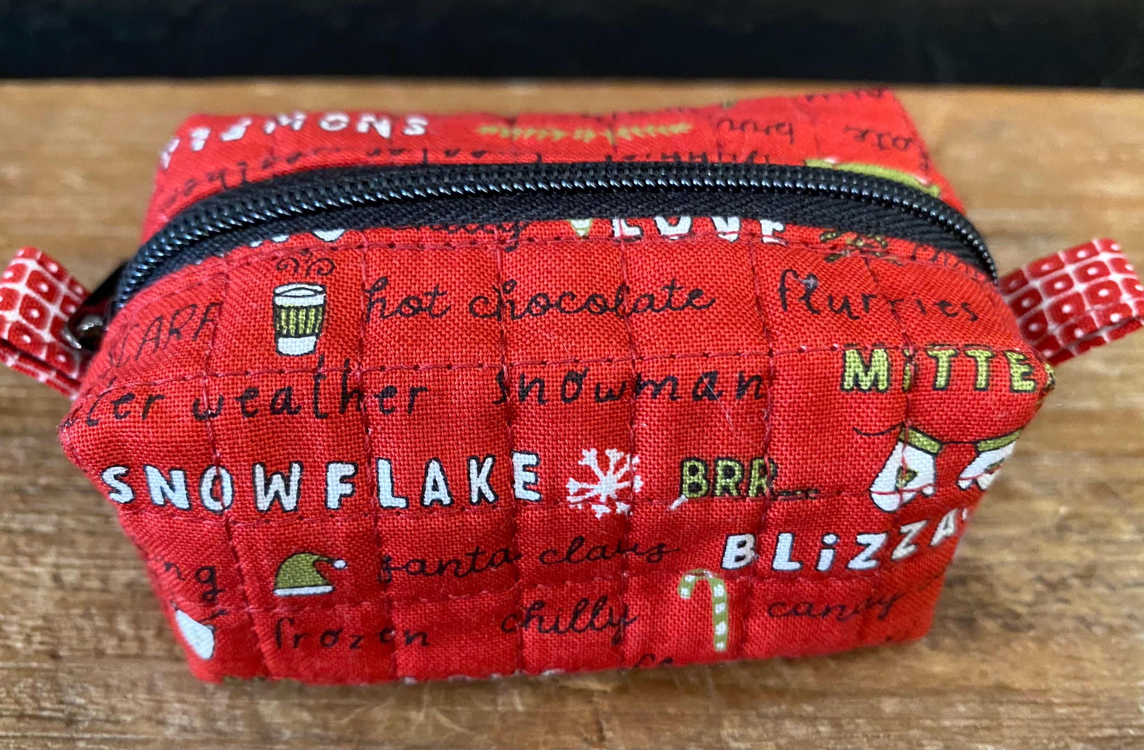 Holiday Hand Sewn Zippered Pouch