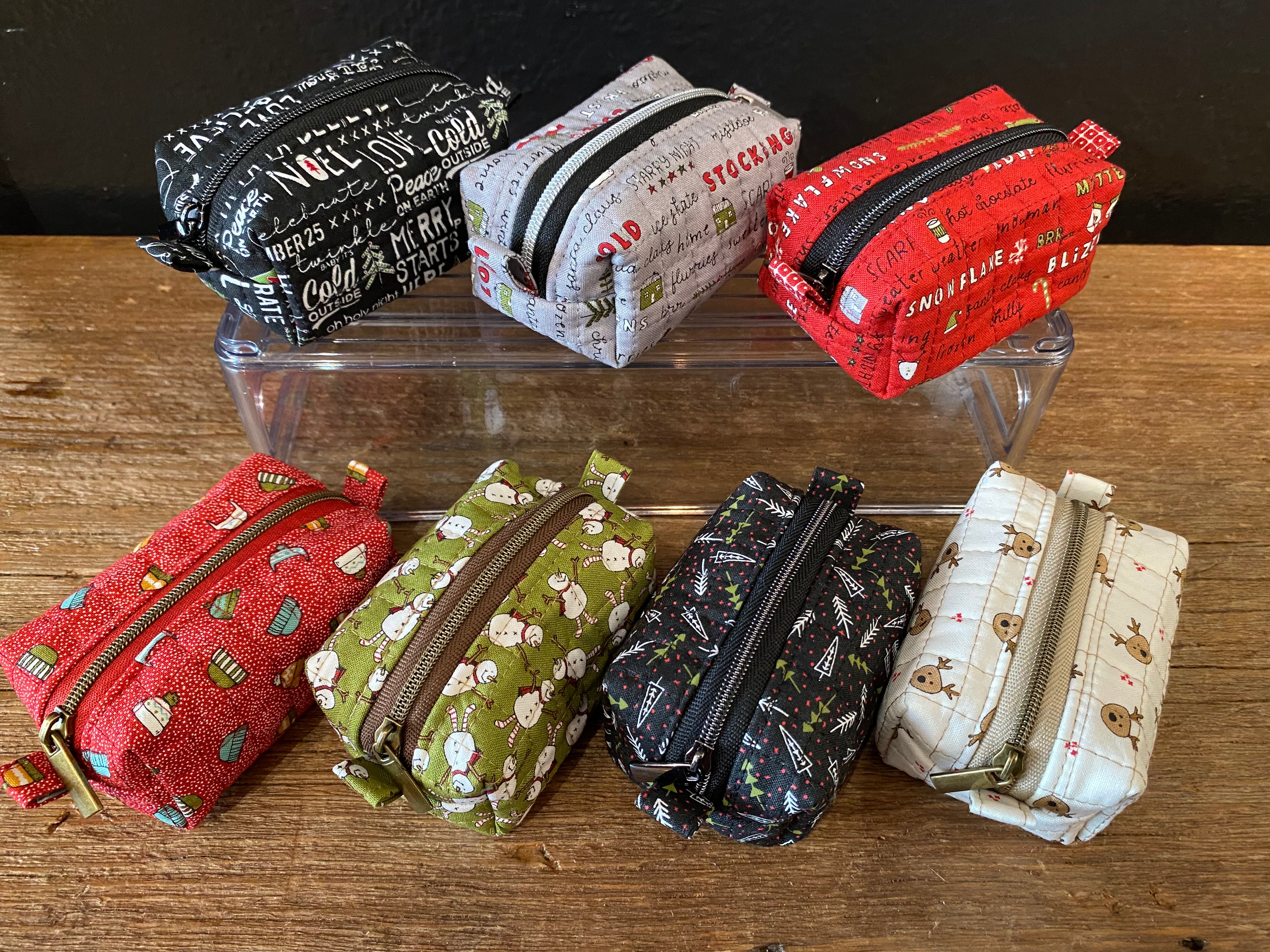 Holiday Hand Sewn Zippered Pouch