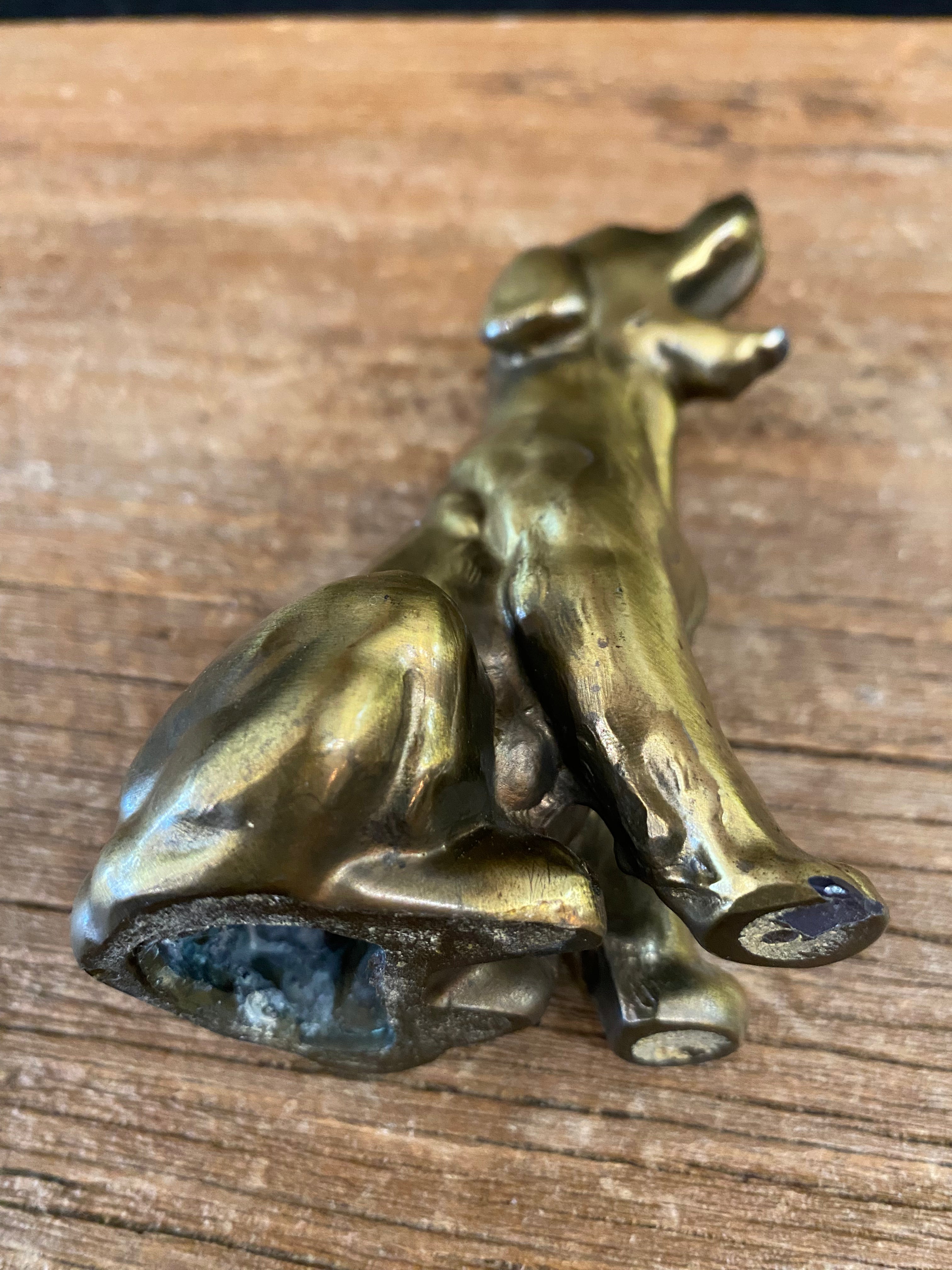 Vintage Brass Dog Figurine
