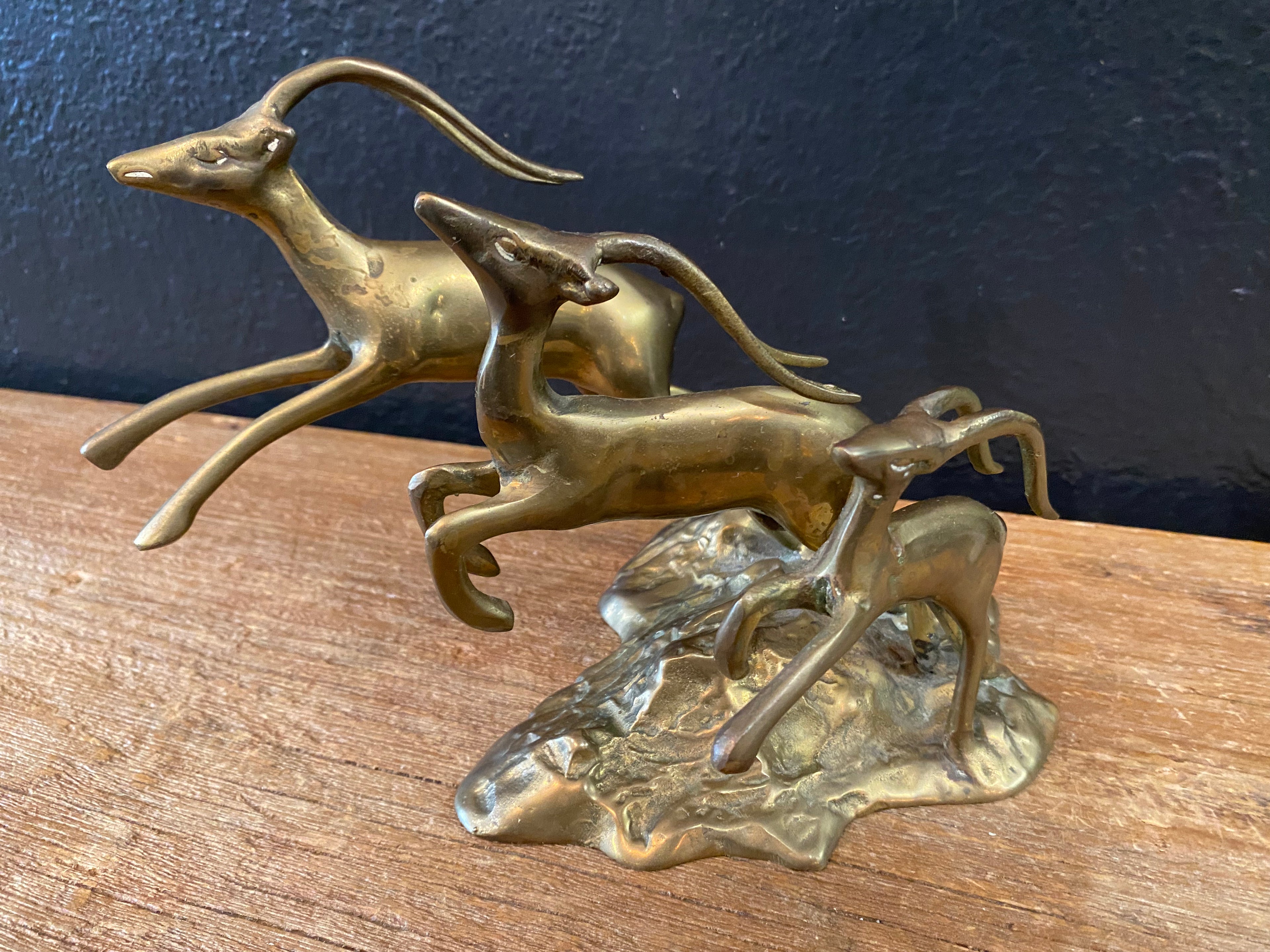Leaping Brass Gazelles