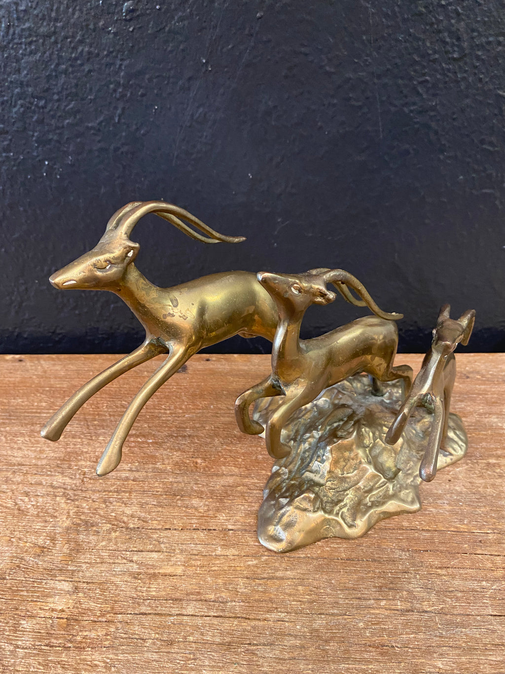 Leaping Brass Gazelles