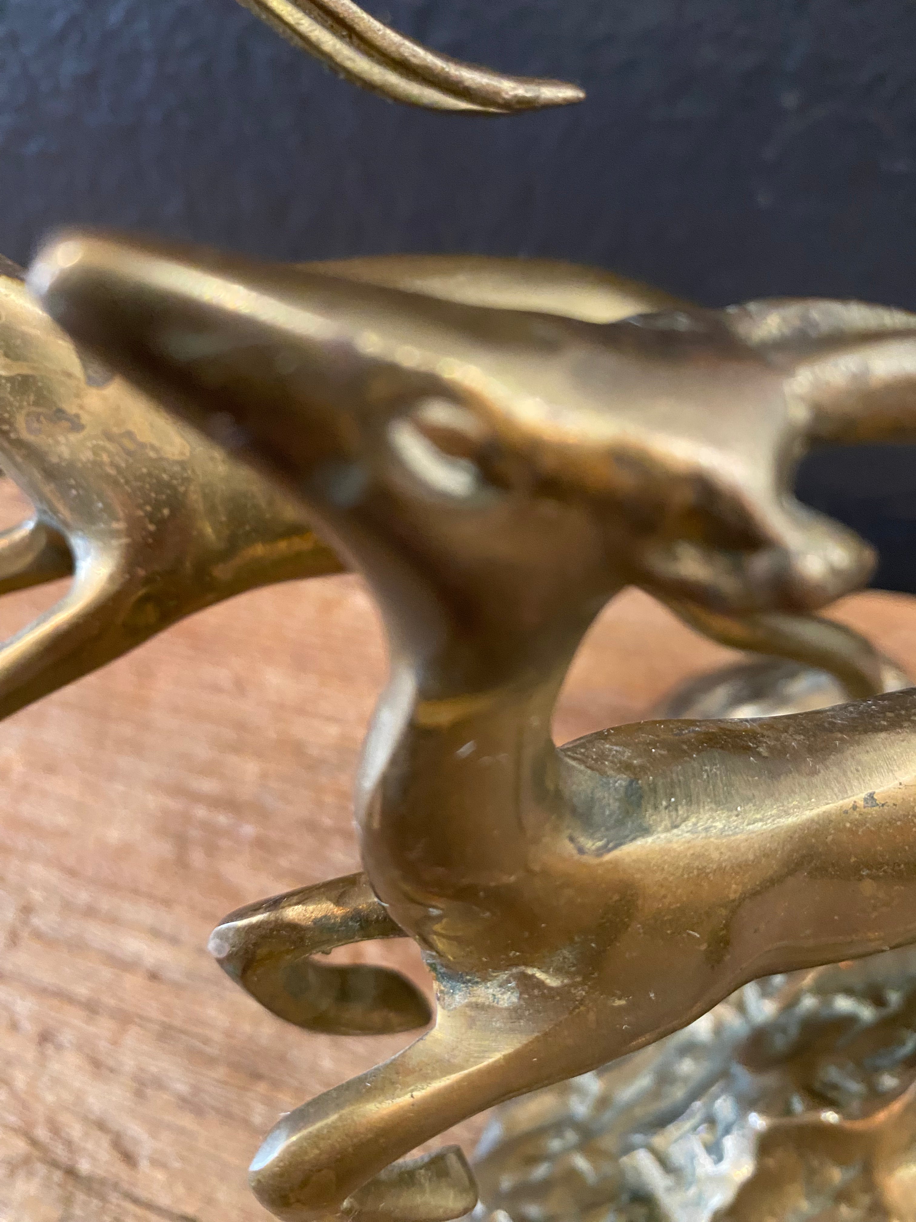 Leaping Brass Gazelles