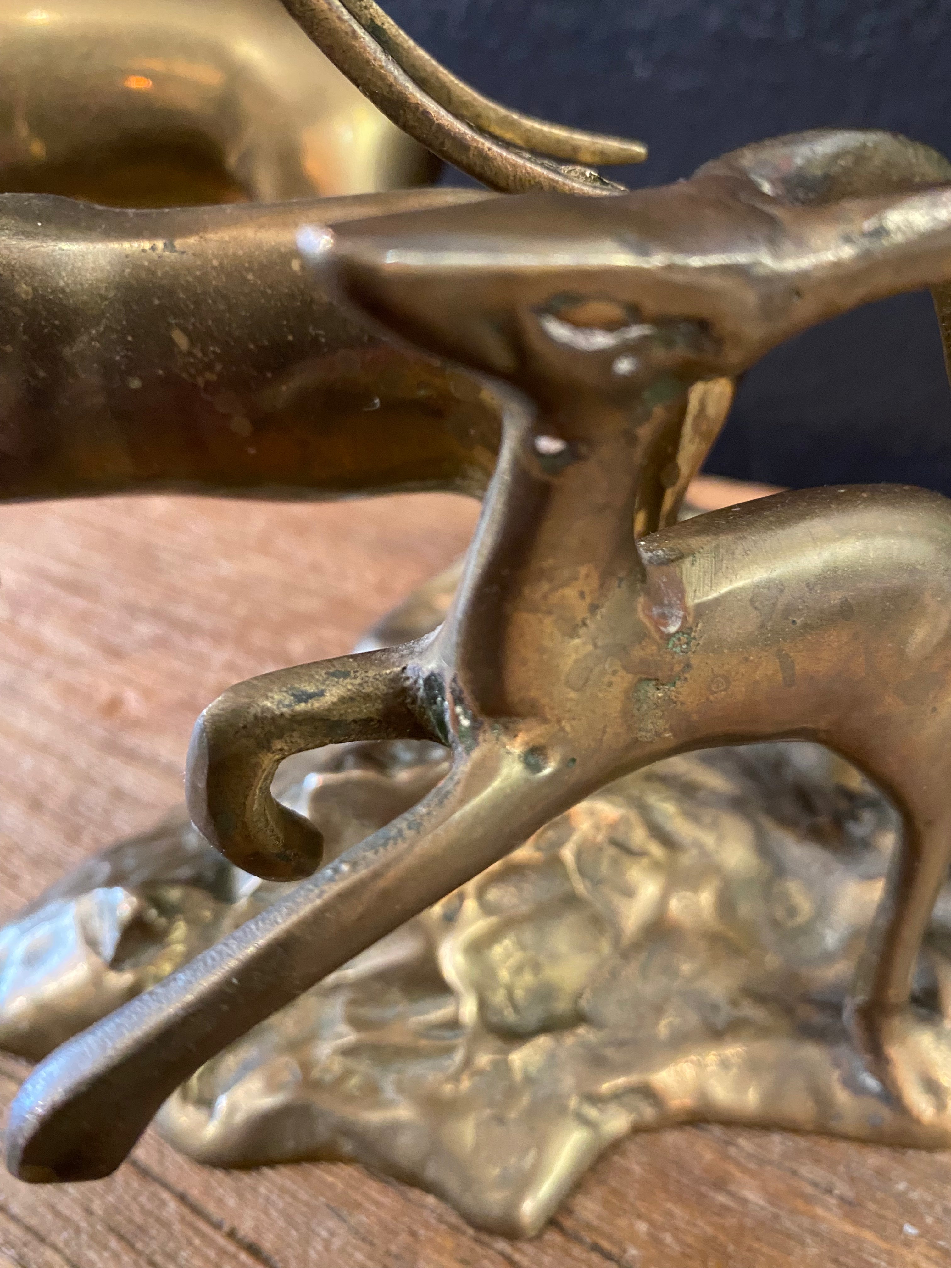 Leaping Brass Gazelles