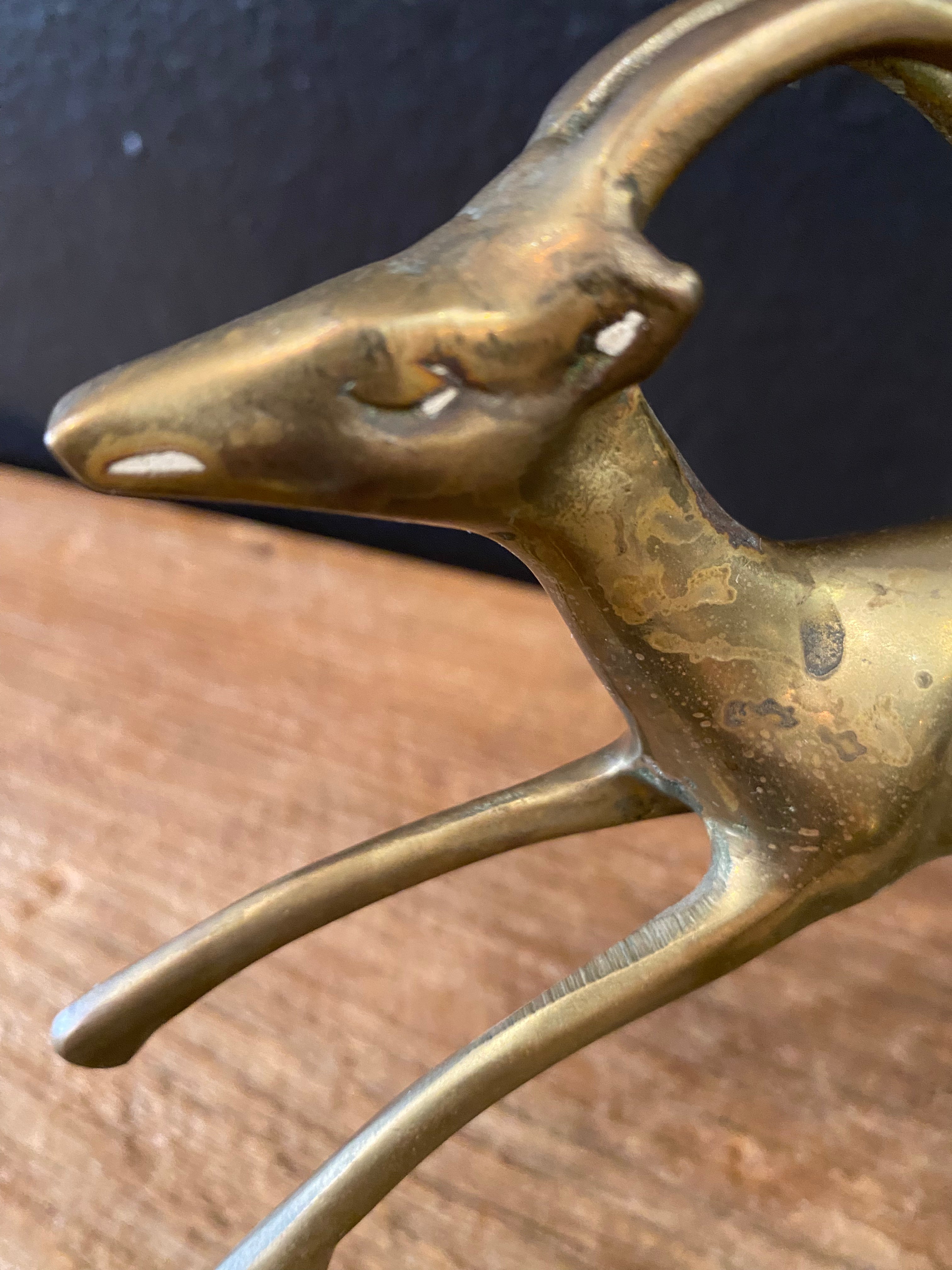 Leaping Brass Gazelles