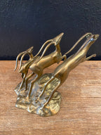 Leaping Brass Gazelles