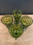 Vintage Green Goblets | Set Of Four