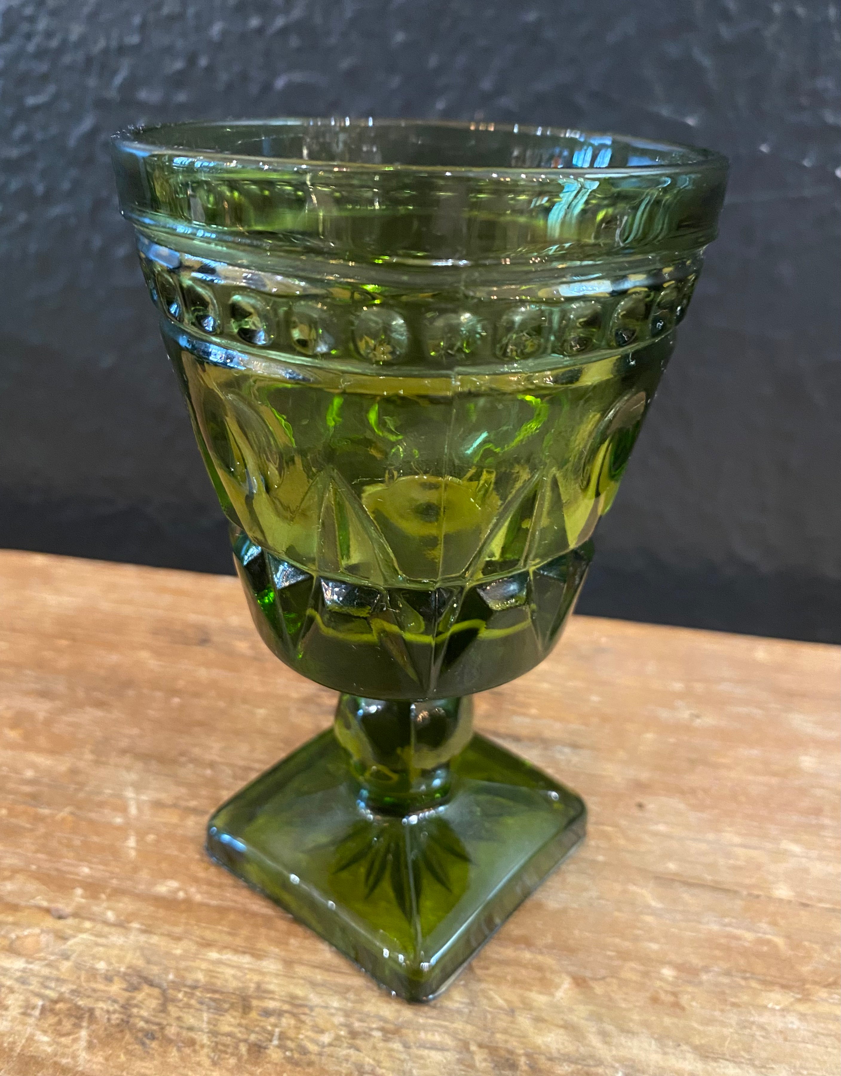 Vintage Green Goblets | Set Of Four