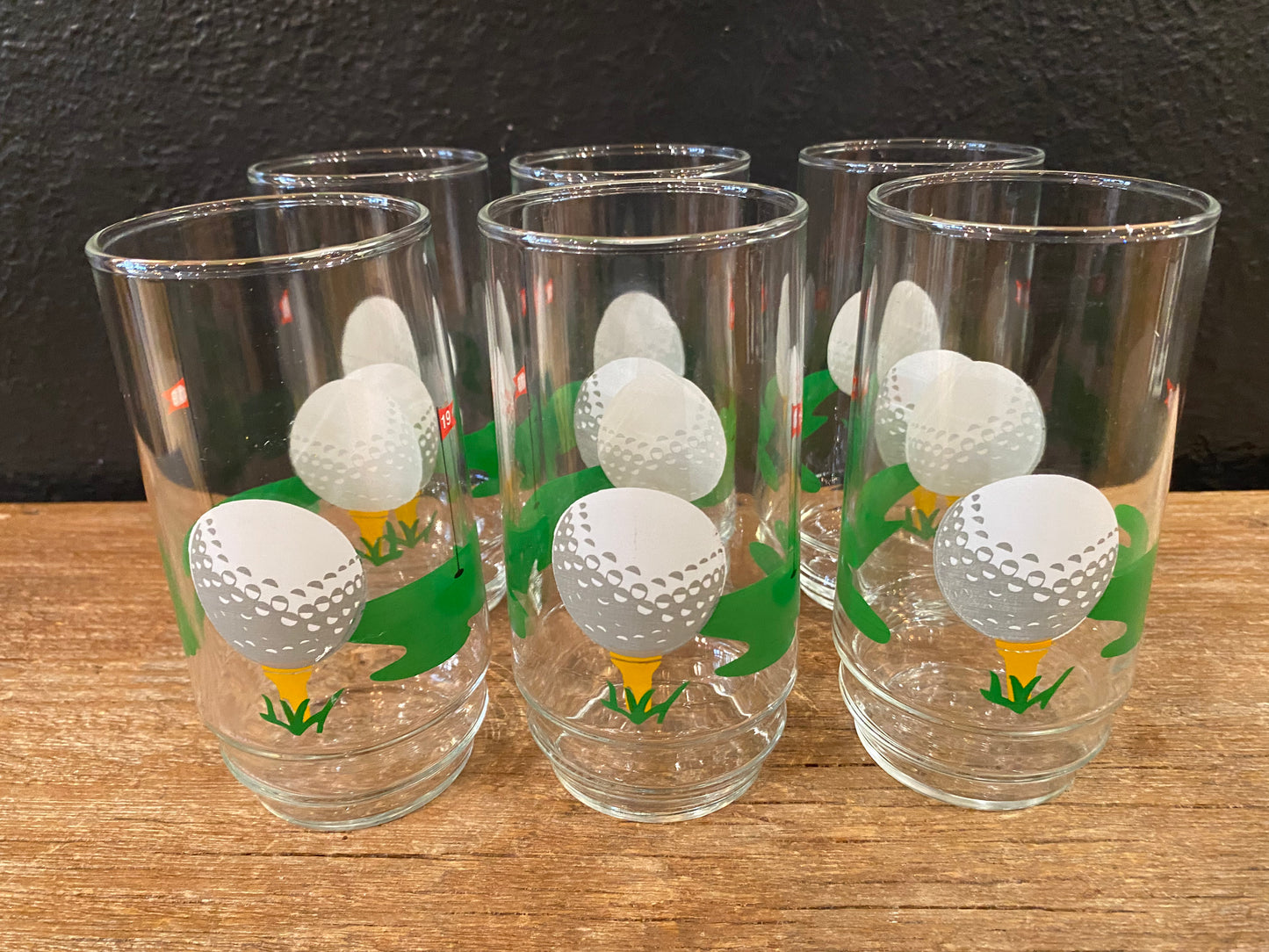 Vintage Golf Themed Glasses | Set Of Six