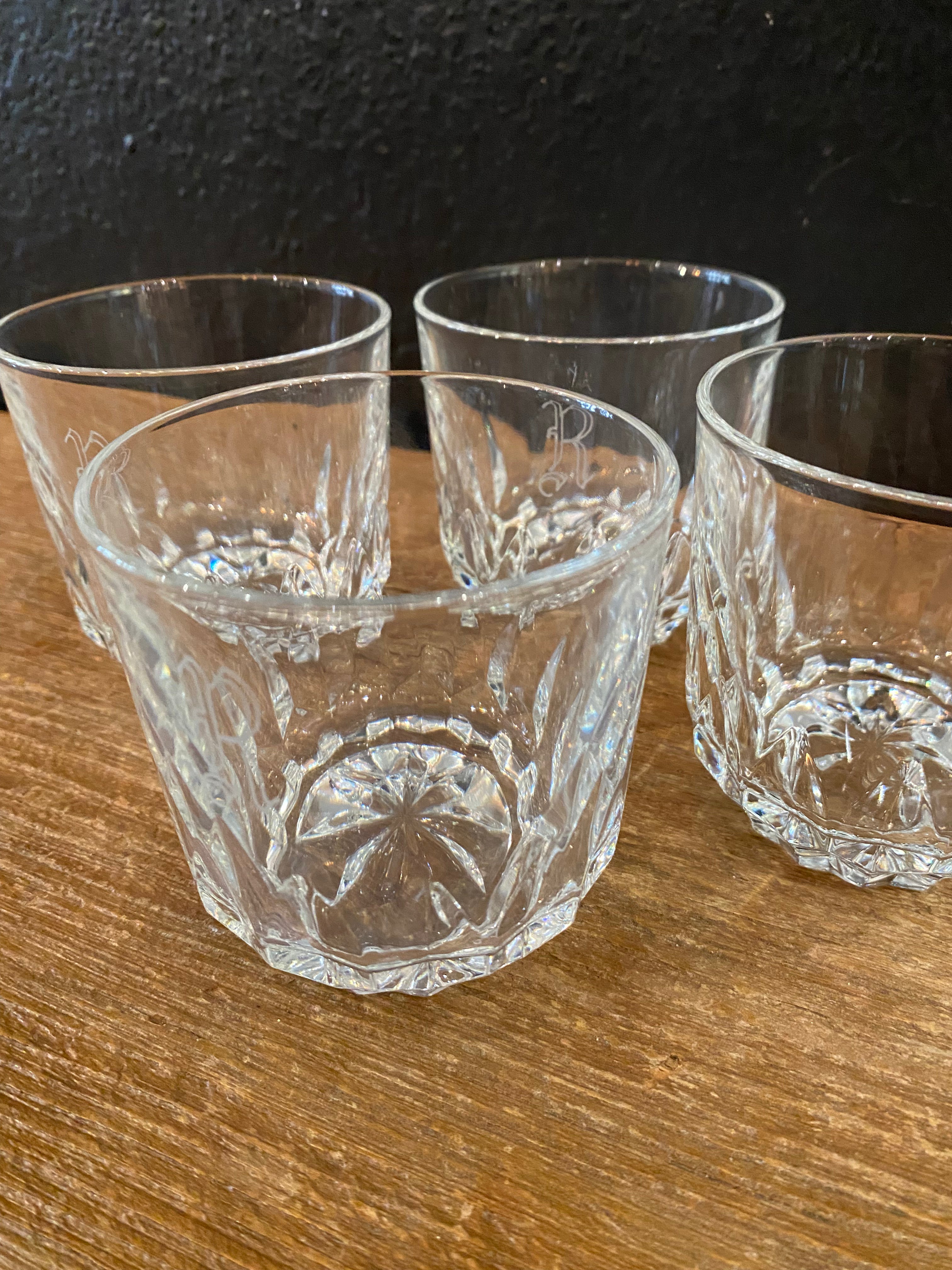 Monogrammed Rocks Glasses | The Letter “R” | Set Of Four