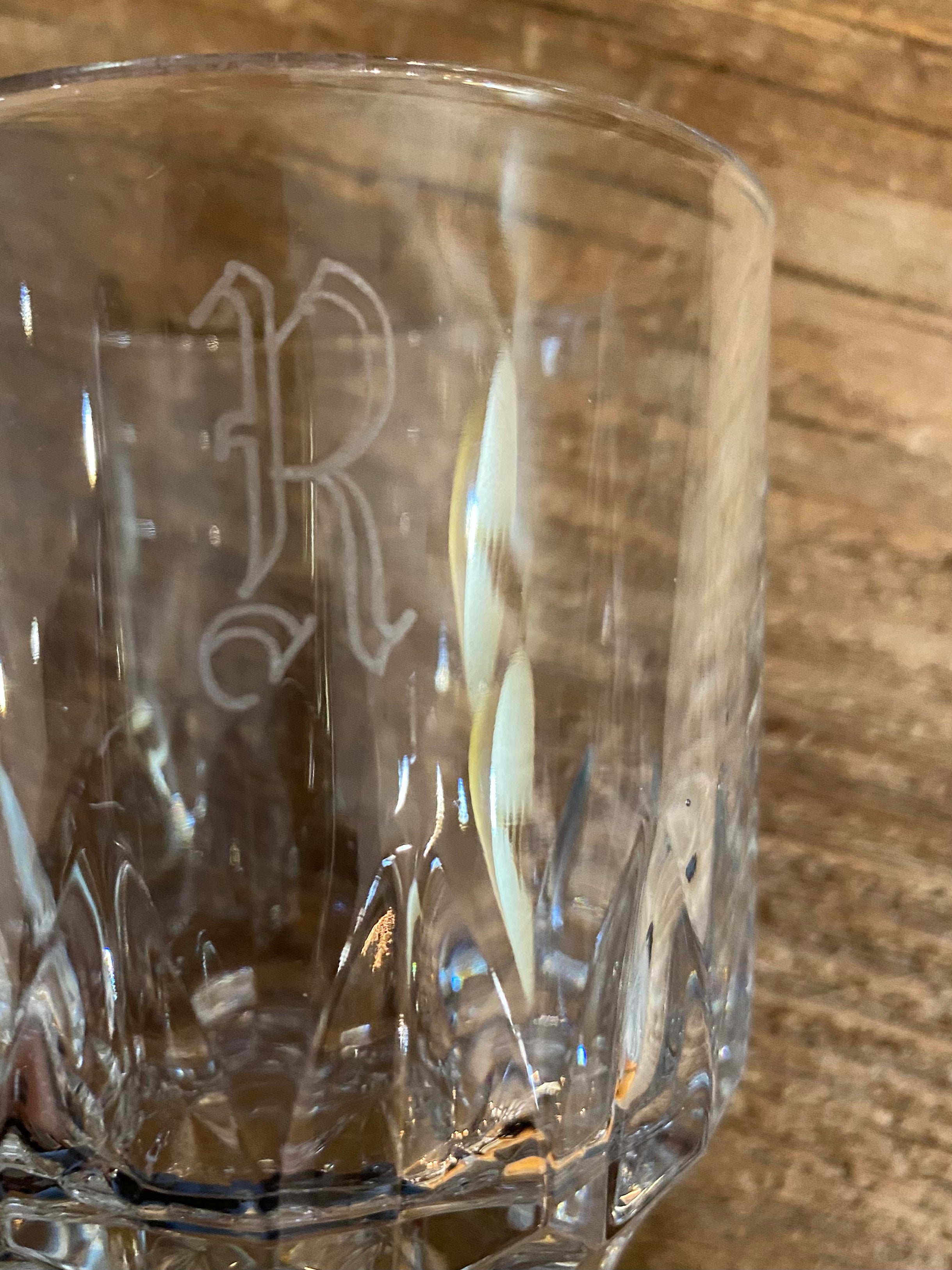 Monogrammed Rocks Glasses | The Letter “R” | Set Of Four