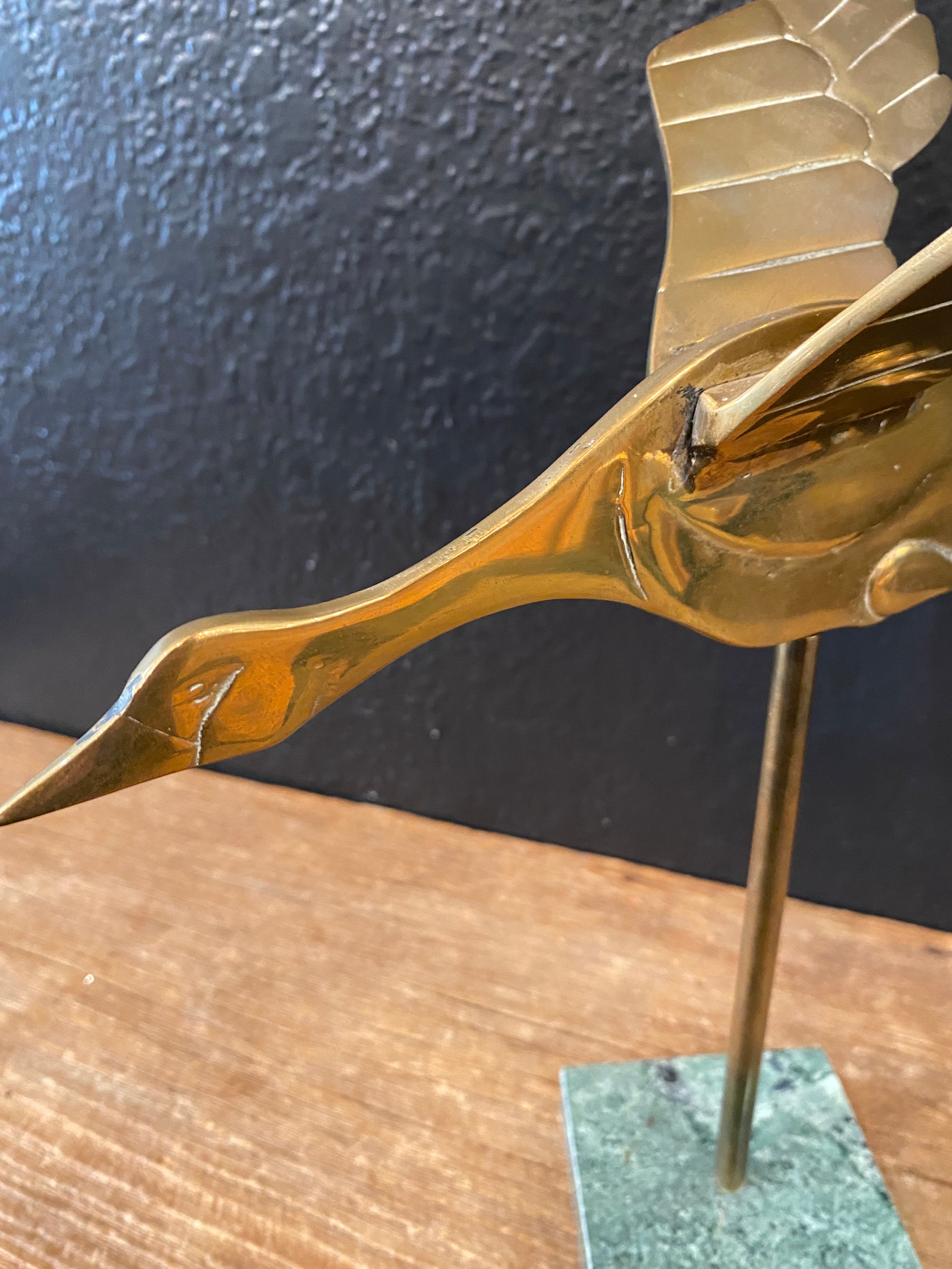 Brass Duck On Marble Base
