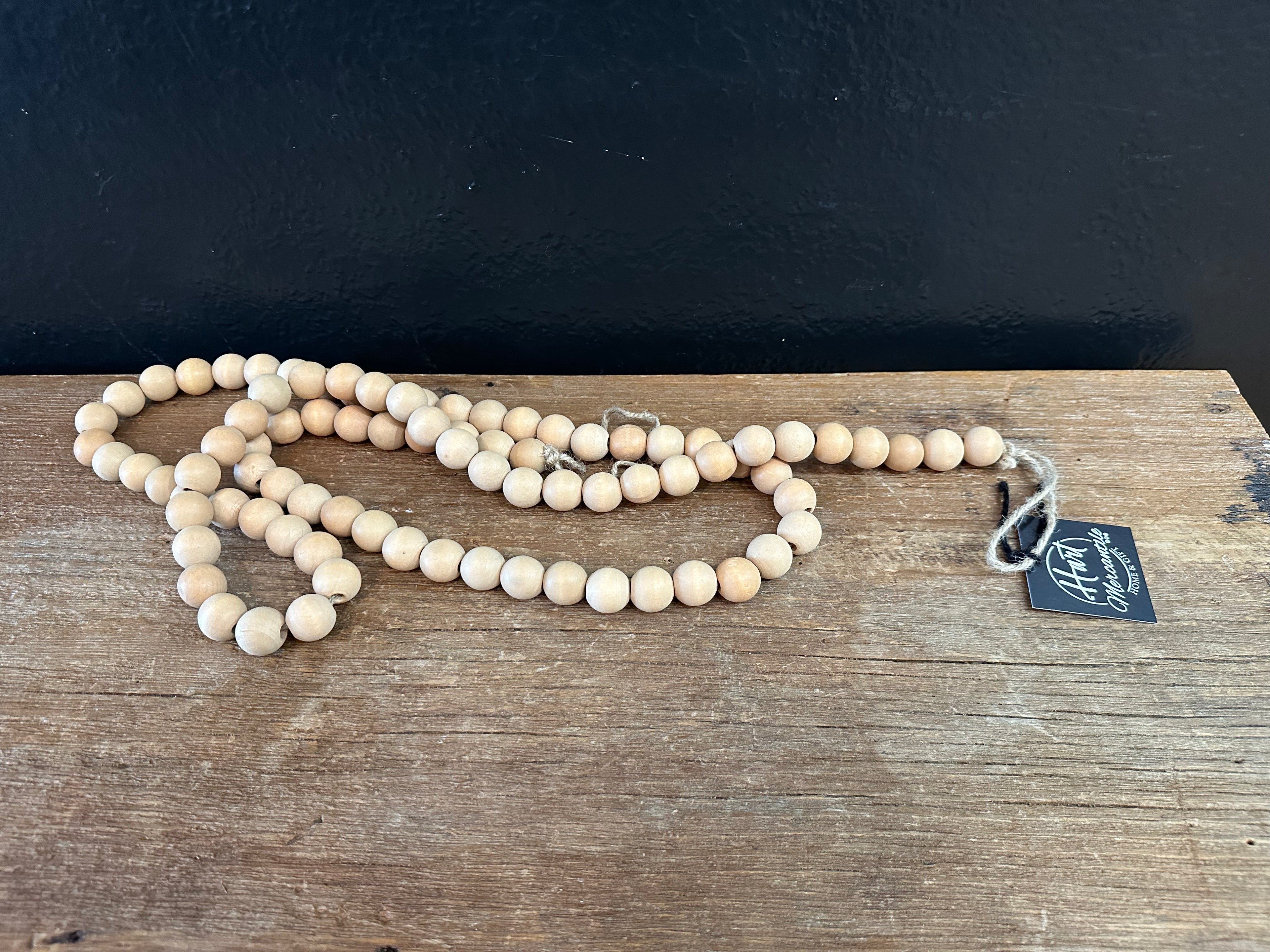 Natural Wood Bead Garland