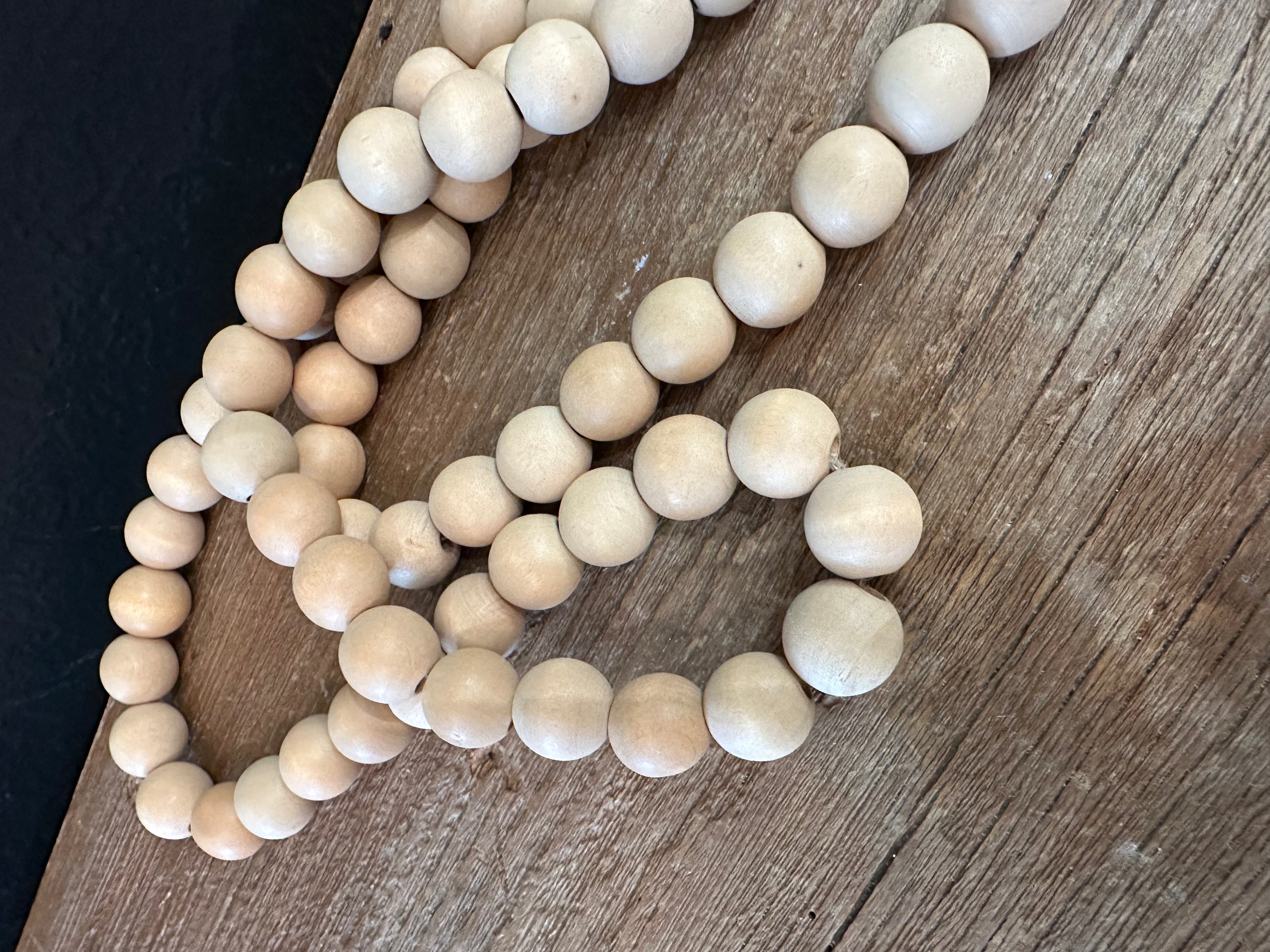 Natural Wood Bead Garland