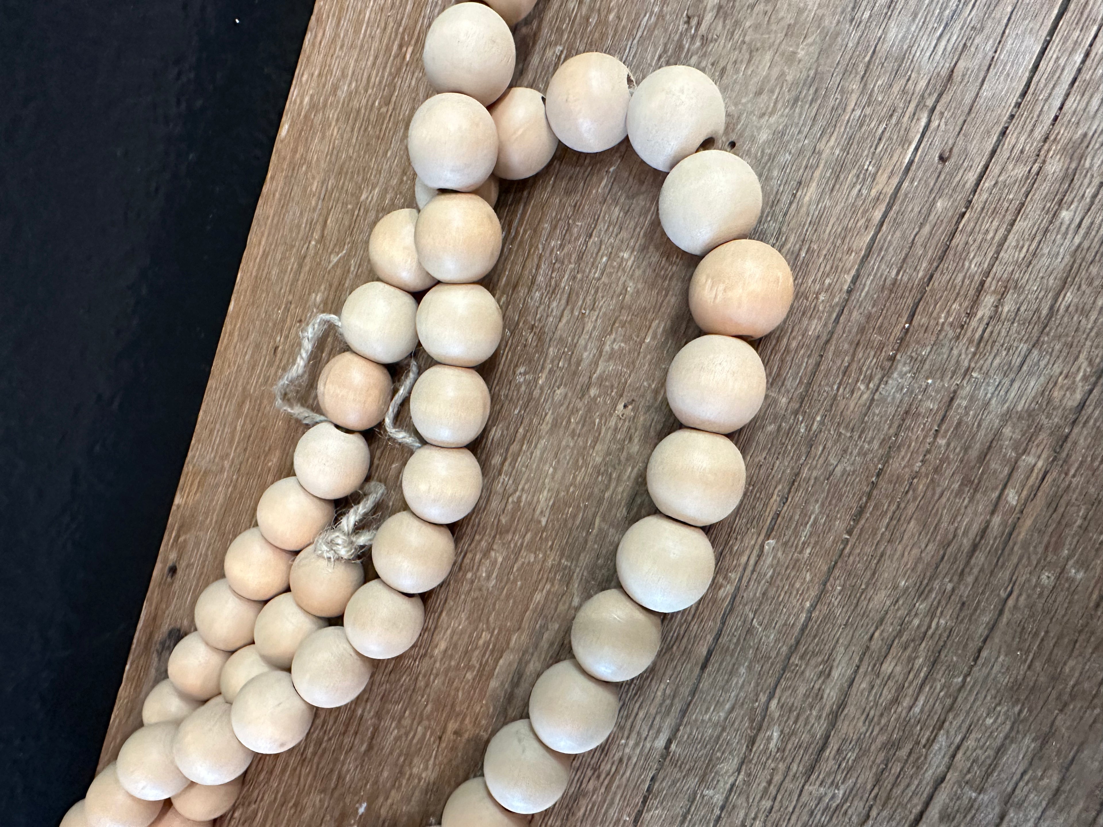 Natural Wood Bead Garland