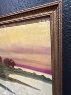 Antique Framed Waterside Painting