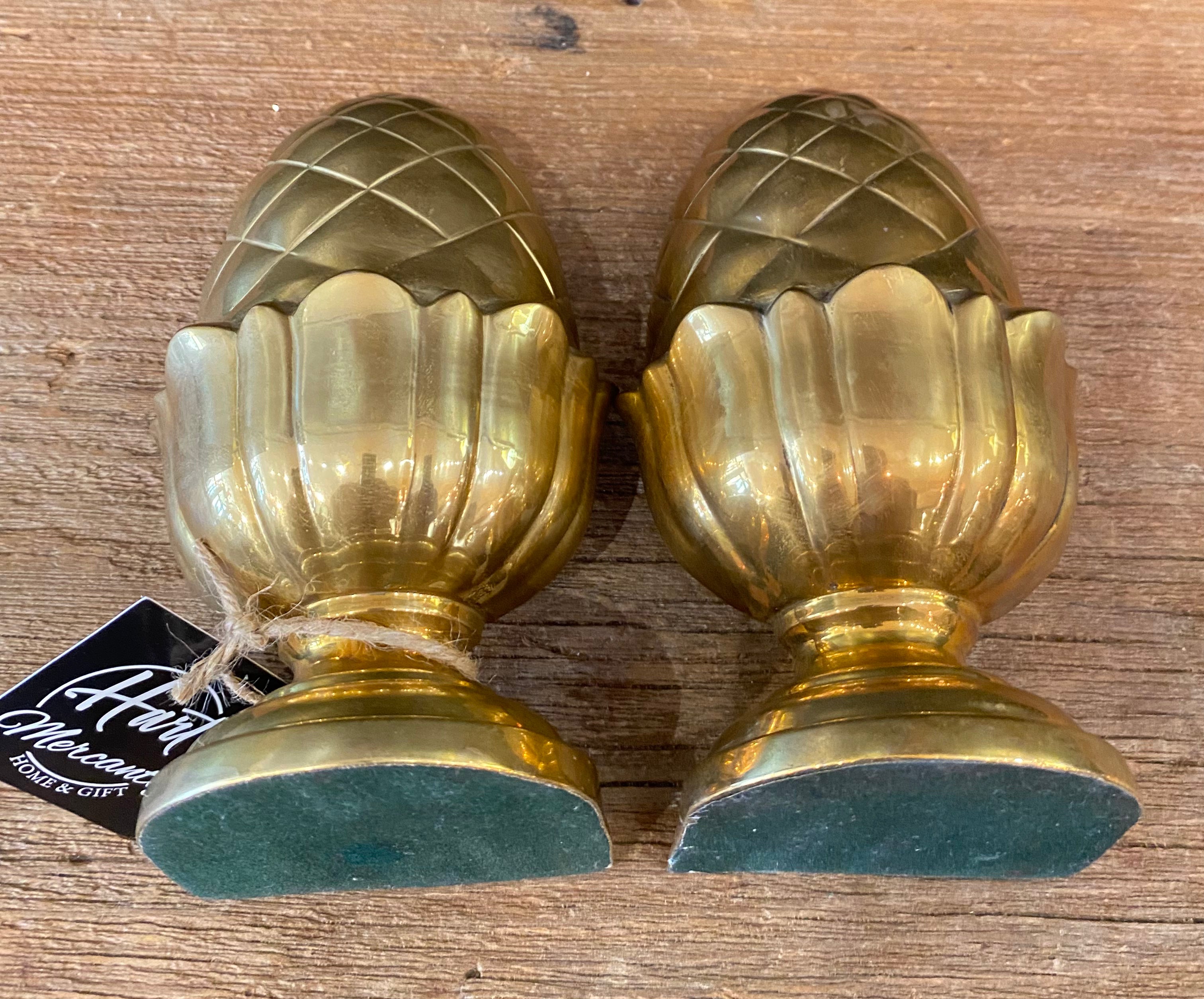 Brass Pineapple Bookends