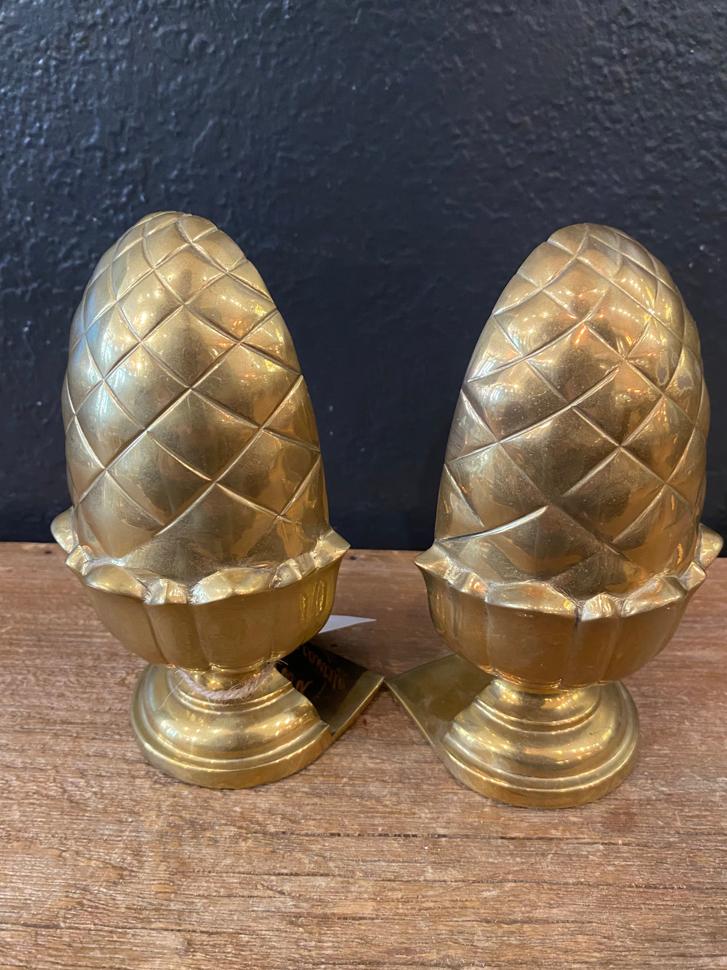 Brass Pineapple Bookends