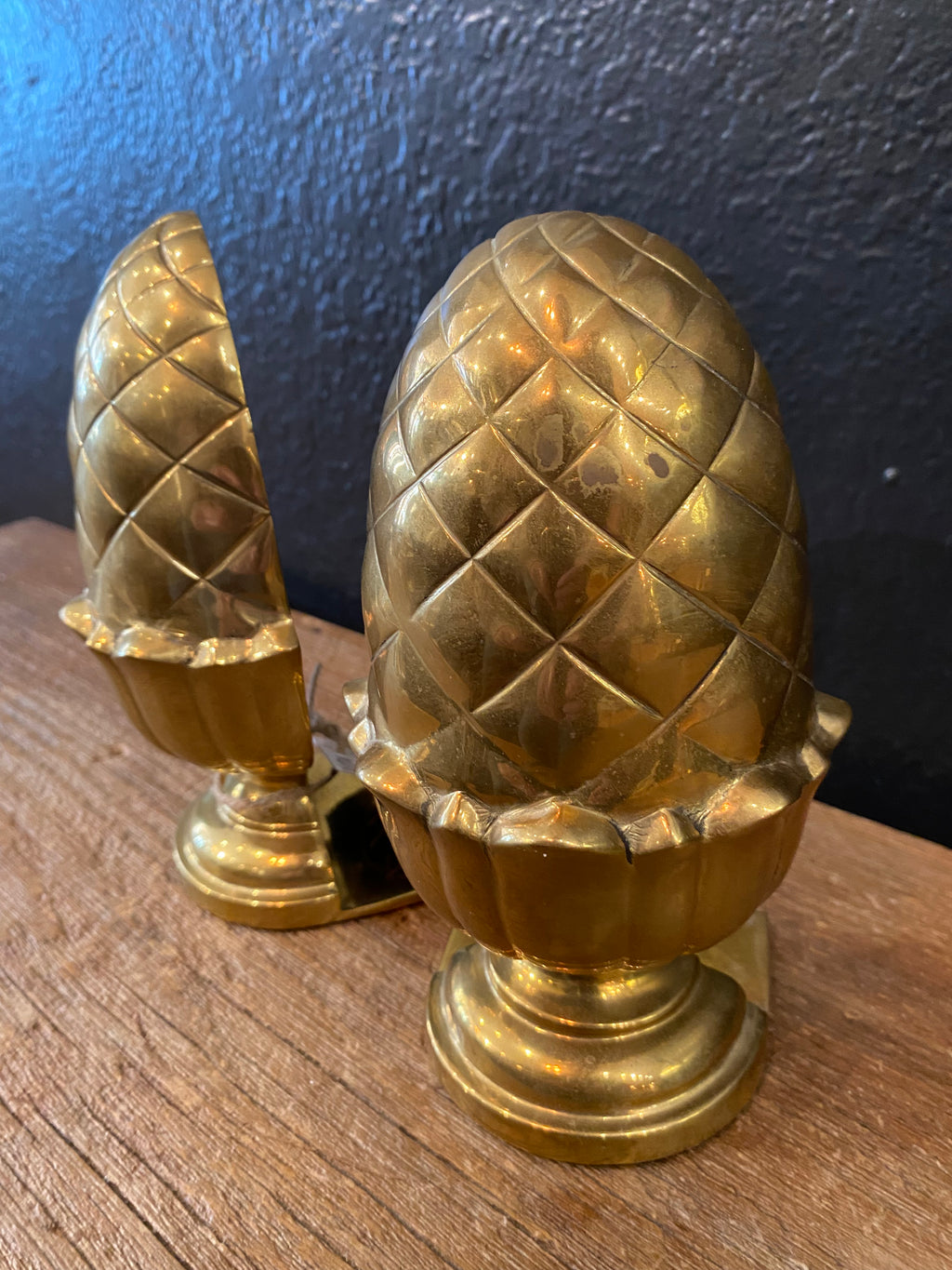 Brass Pineapple Bookends