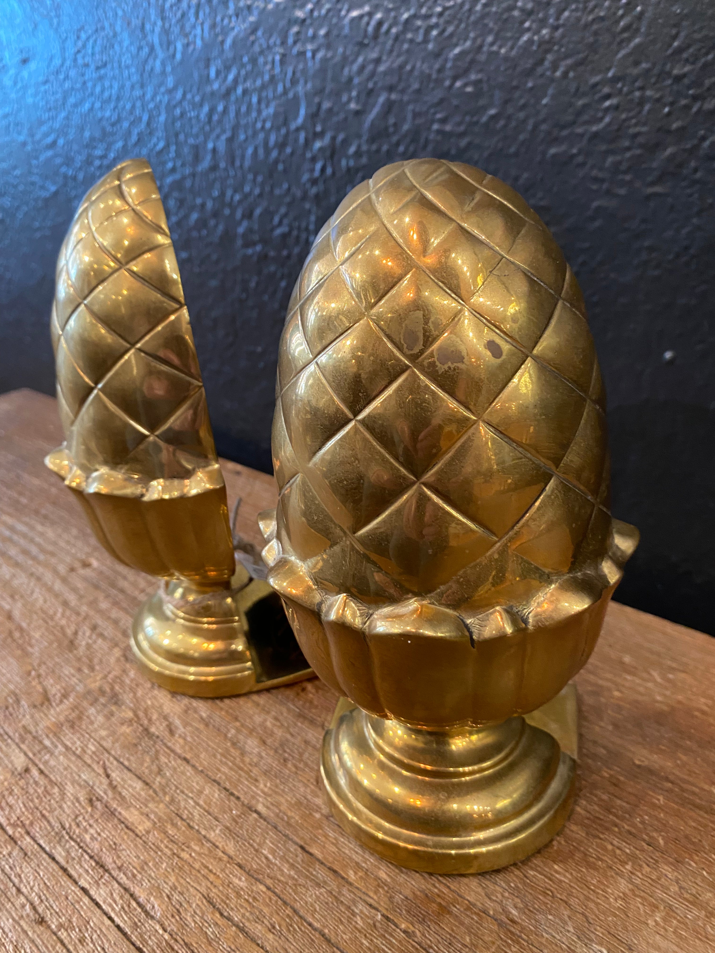 Brass Pineapple Bookends
