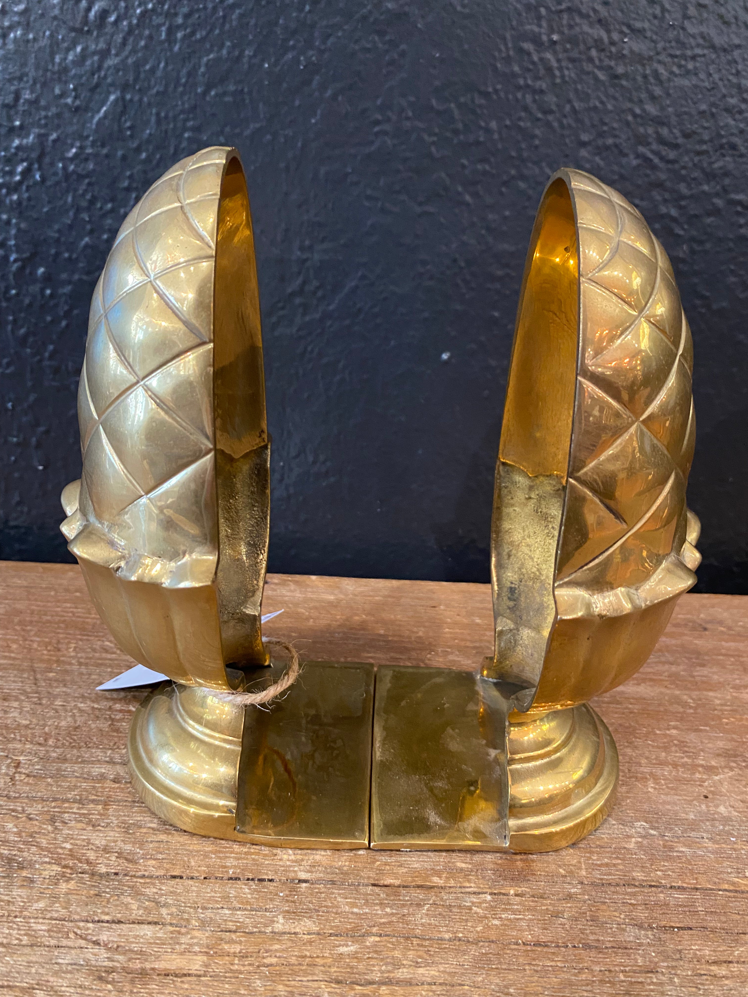 Brass Pineapple Bookends