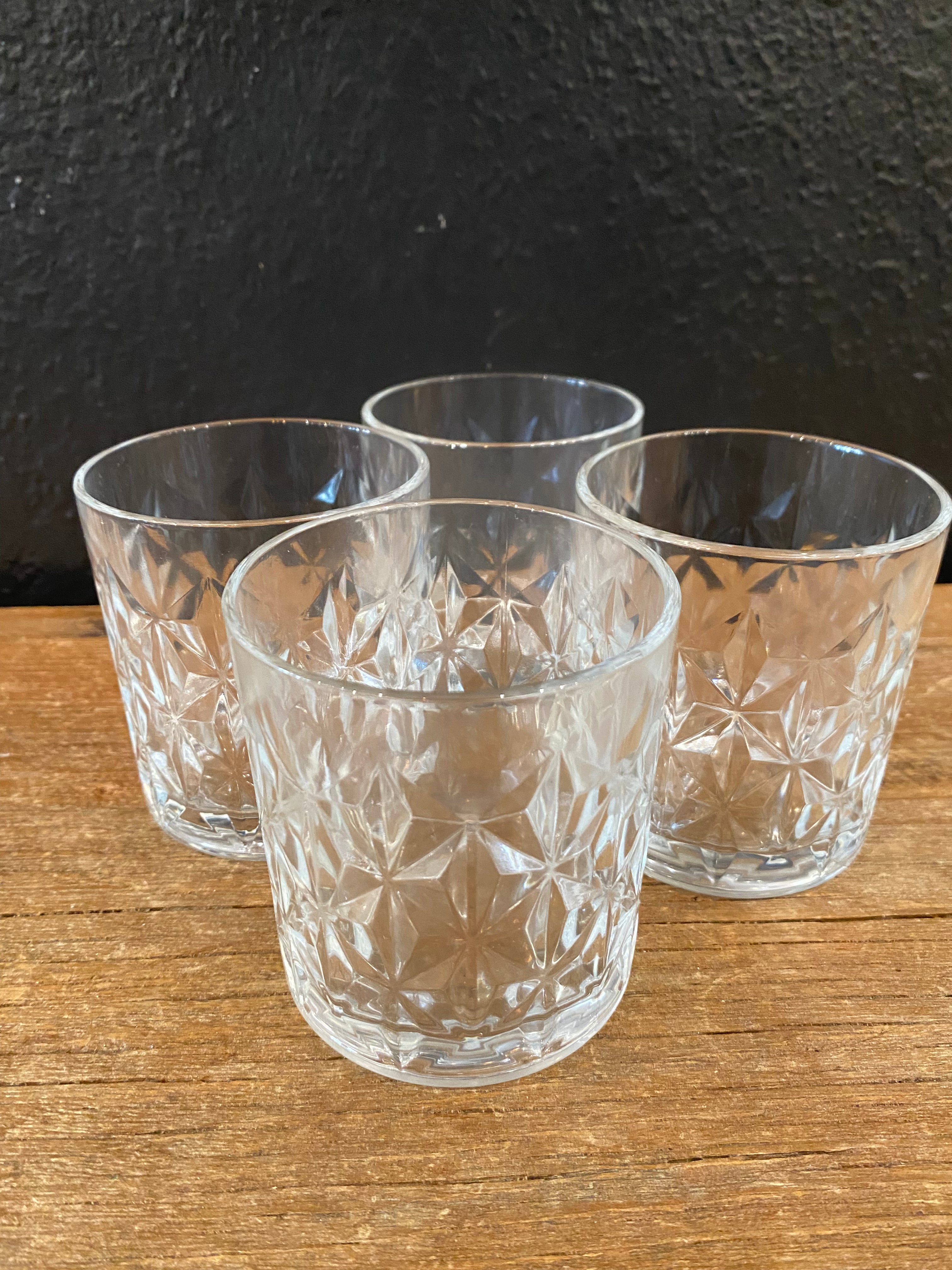 Cut-Glass Brookstone Rocks Glasses | Set of 4