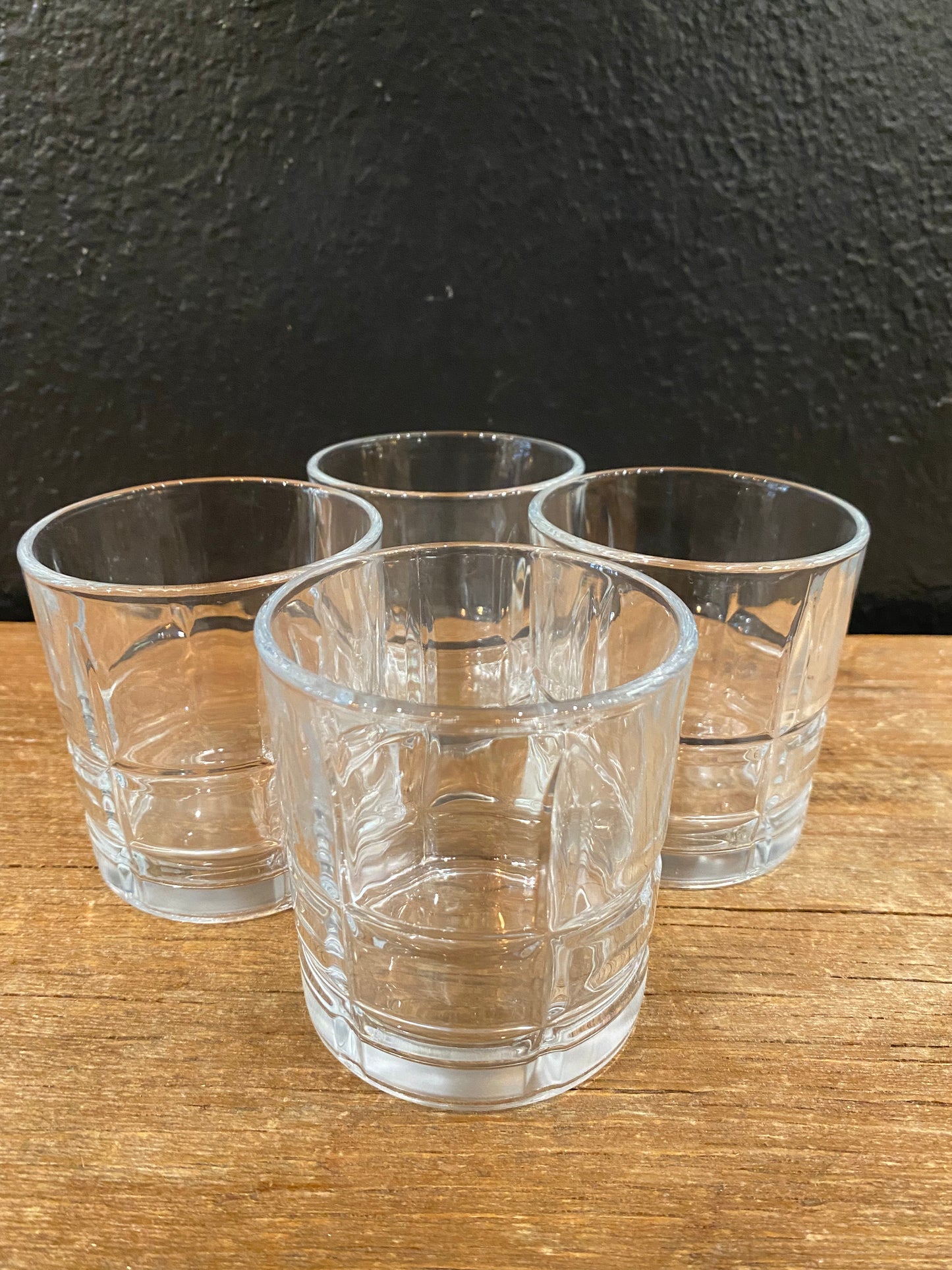 Plaid Pattern Whiskey Glasses | Set Of Four