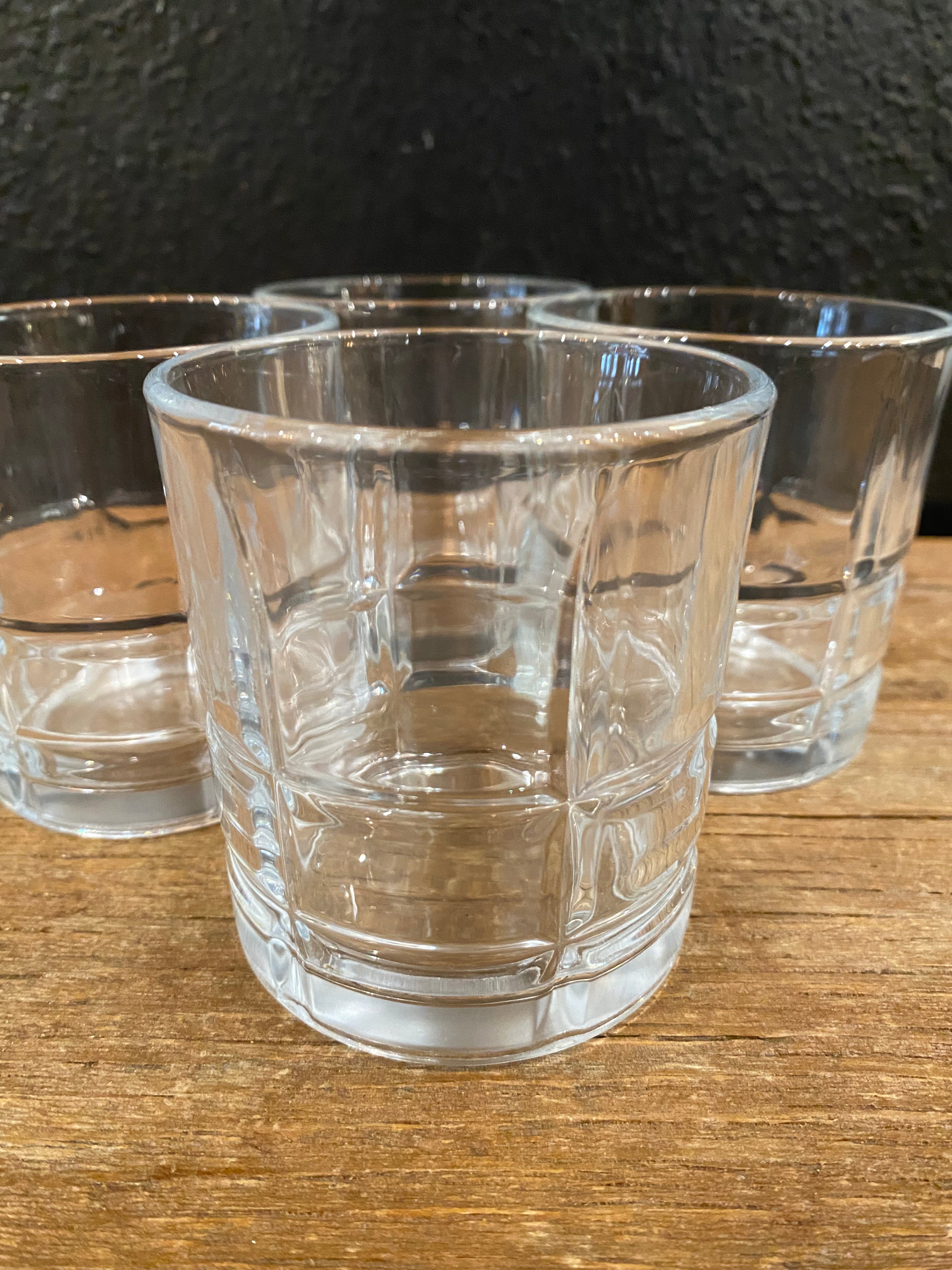 Plaid Pattern Whiskey Glasses | Set Of Four