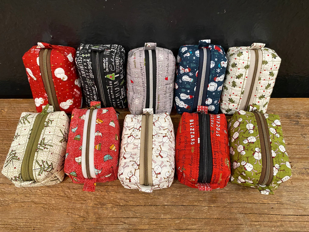 Holiday Hand Sewn Zippered Pouch